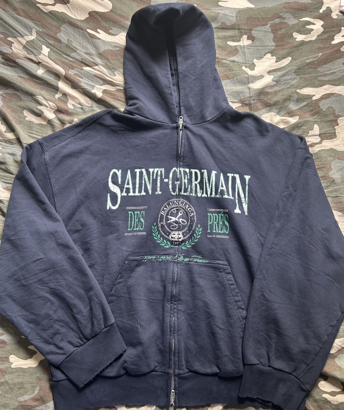 新品 BALENCIAGA 24ss SAINT GERMAIN HOODIE Balenciaga Saint Germain Zip-up Hoodie Regular Fit in Blue | Lyst