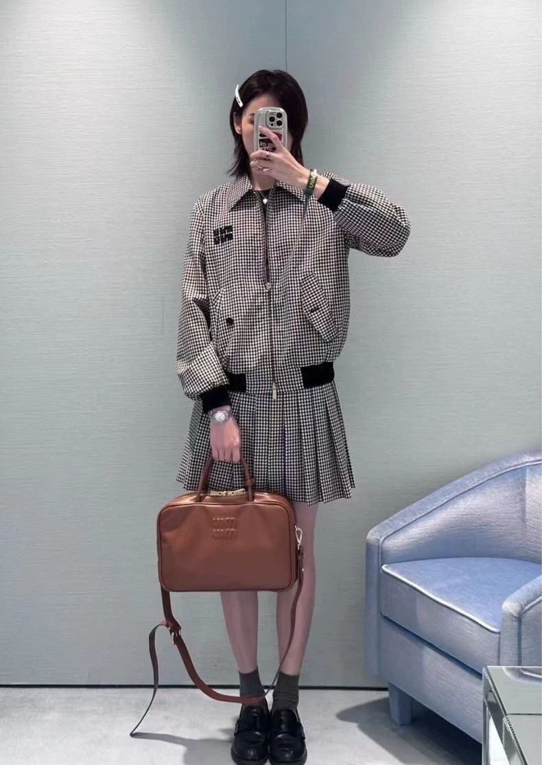 Prada Miumiu Checkered Logo Jacket New Arrival-2506 Size M / US 6-8 / IT 42-44 - 8 Thumbnail