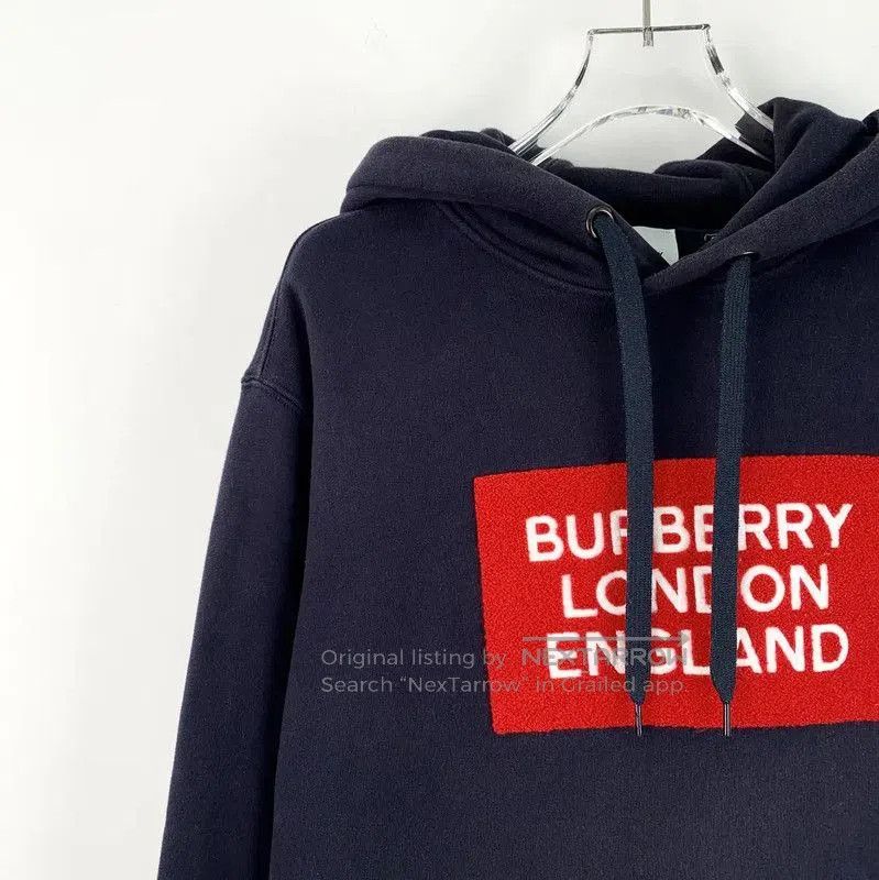 Burberry Burberry Women's Navy Cotton Hoodie with Logo. Size M / US 6-8 / IT 42-44 - 3 Thumbnail