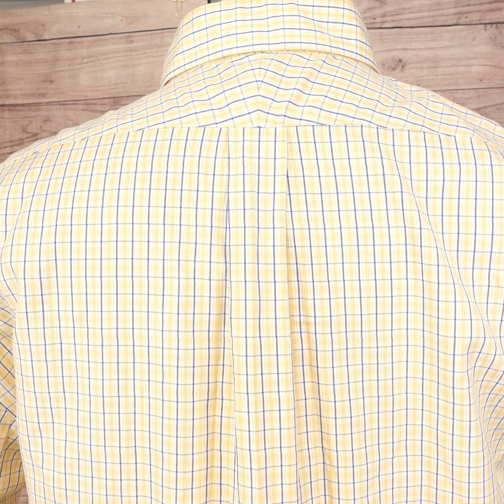 Lands' End VINTAGE Lands' End Men's Shirt 2XL Short Sleeve Yellow Blue Plaid Non-Iron Cotton Casual Size US XXL / EU 58 / 5 - 5 Thumbnail