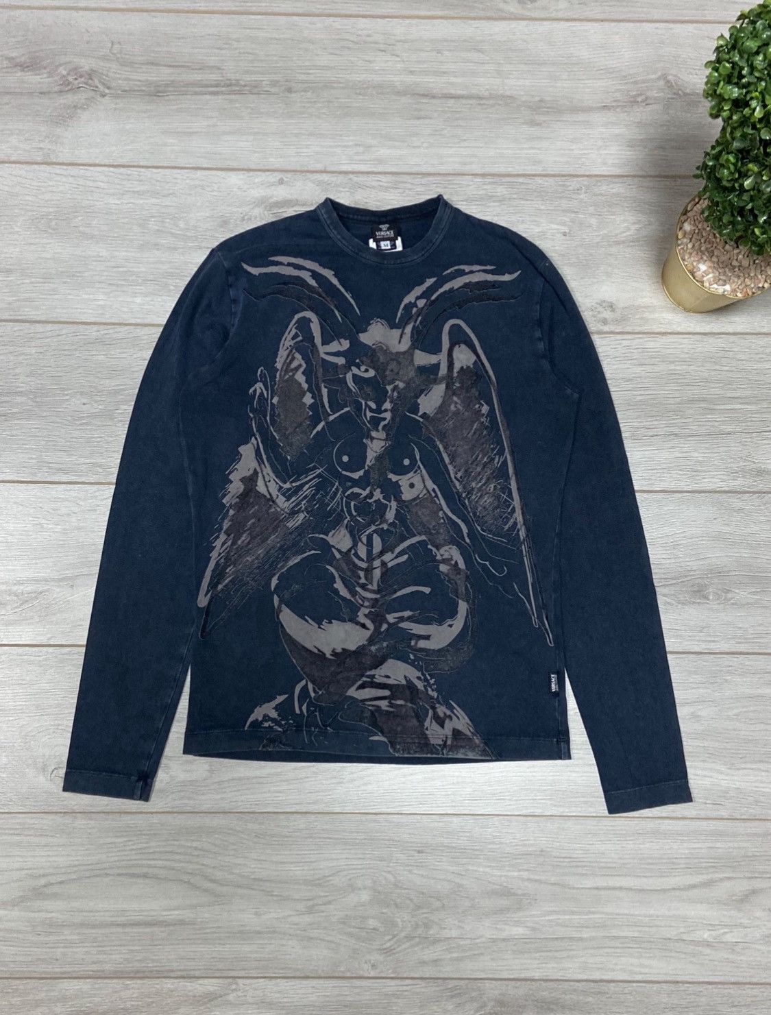 Versace satan devil vintage ling sleeve over print tits