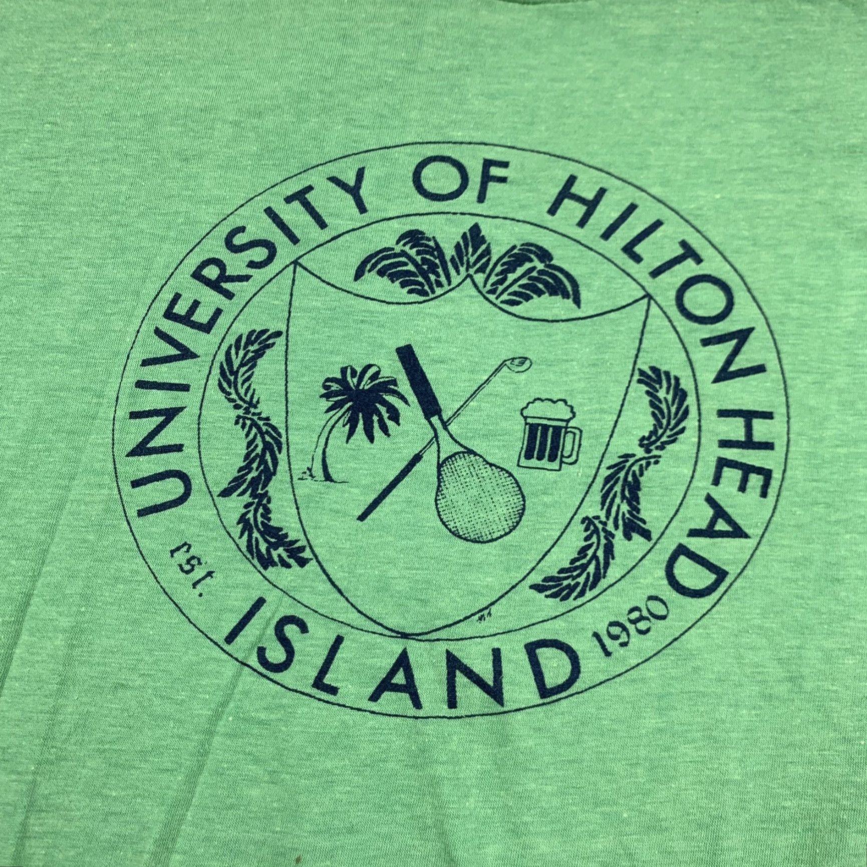 Hanes VINTAGE Hanes T Shirt University of Hilton Head Island Adult Large Green 80s College Mens Size US L / EU 52-54 / 3 - 4 Thumbnail