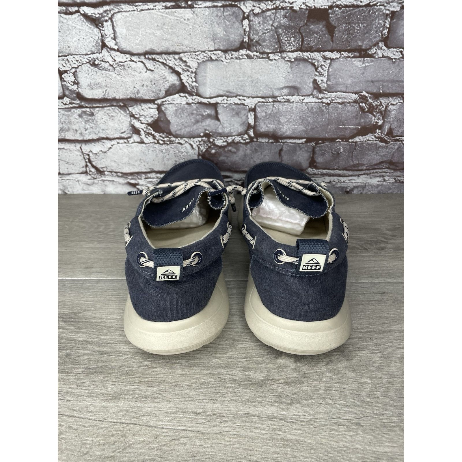 REEF Reef Swellsole Pier Shoes Navy Blue Canvas Fabric Boat Shoes Size US 11 / EU 44 - 4 Thumbnail