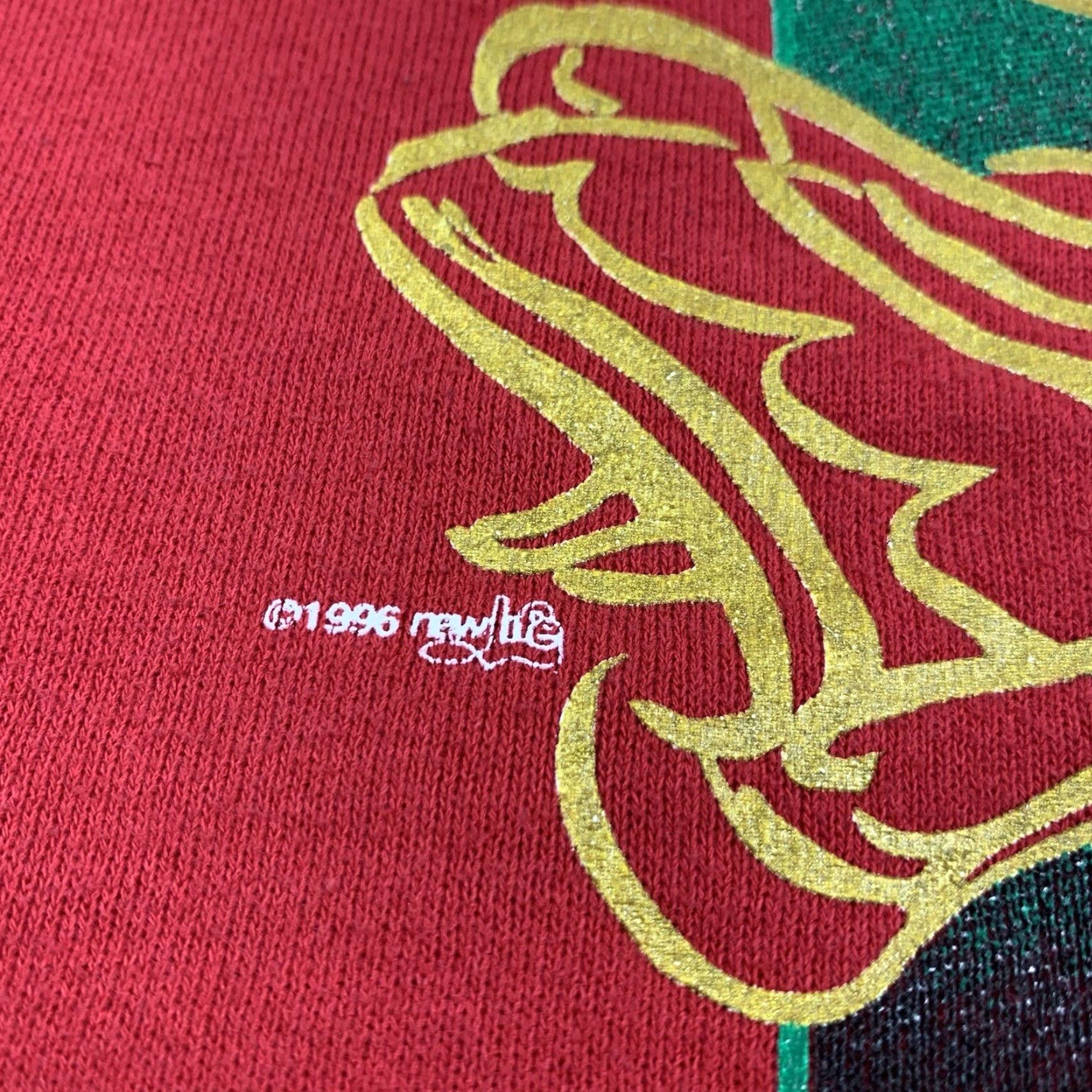 Lee VINTAGE Lee Sweatshirt Shirt Adult XL Red Jesus Christ Lord Savior 90s Christmas Men Pullover Crew Neck Mens Size US XL / EU 56 / 4 - 3 Thumbnail