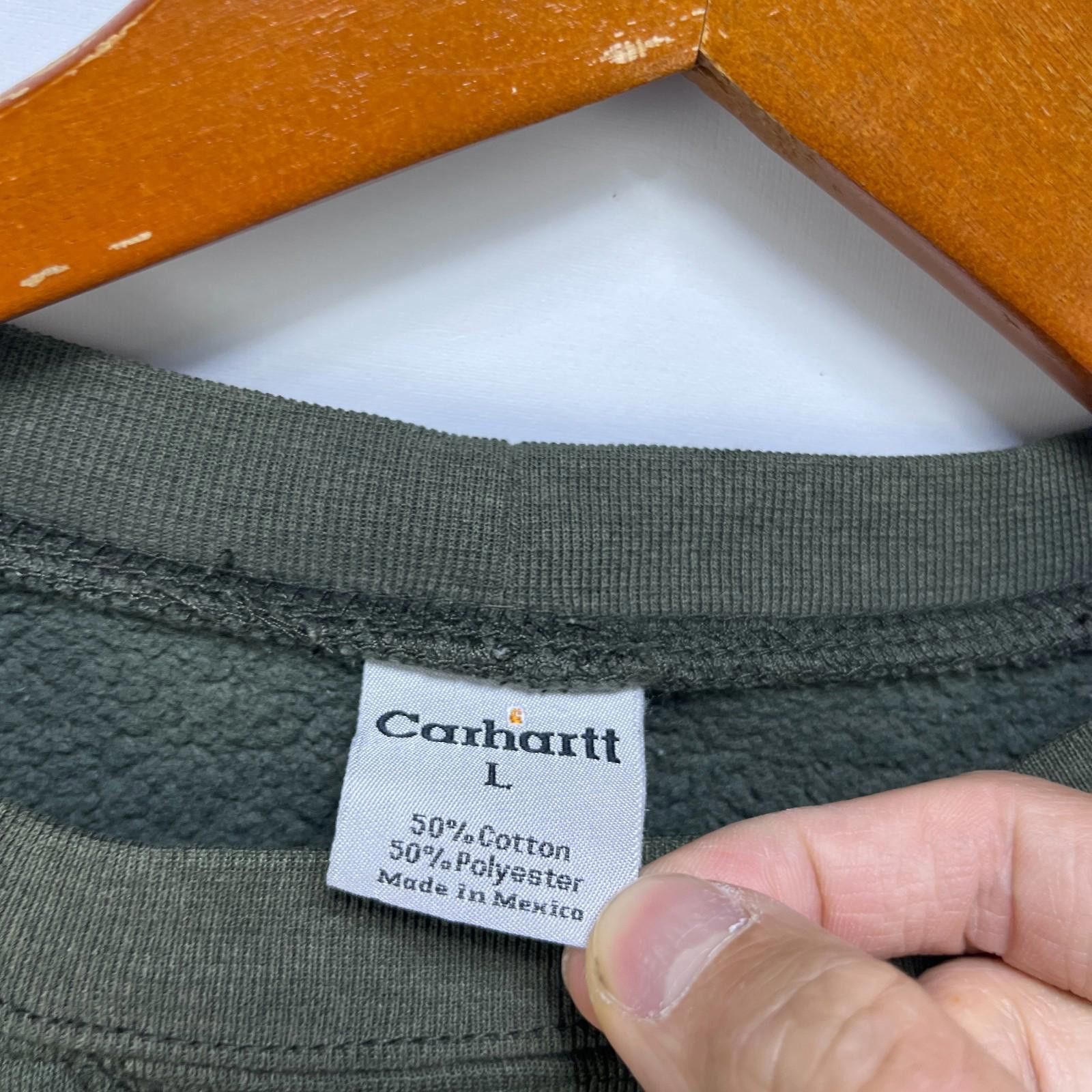 Carhartt Vintage 90s Carhartt Sun Faded Sweatshirt Large Olive Size US L / EU 52-54 / 3 - 4 Thumbnail