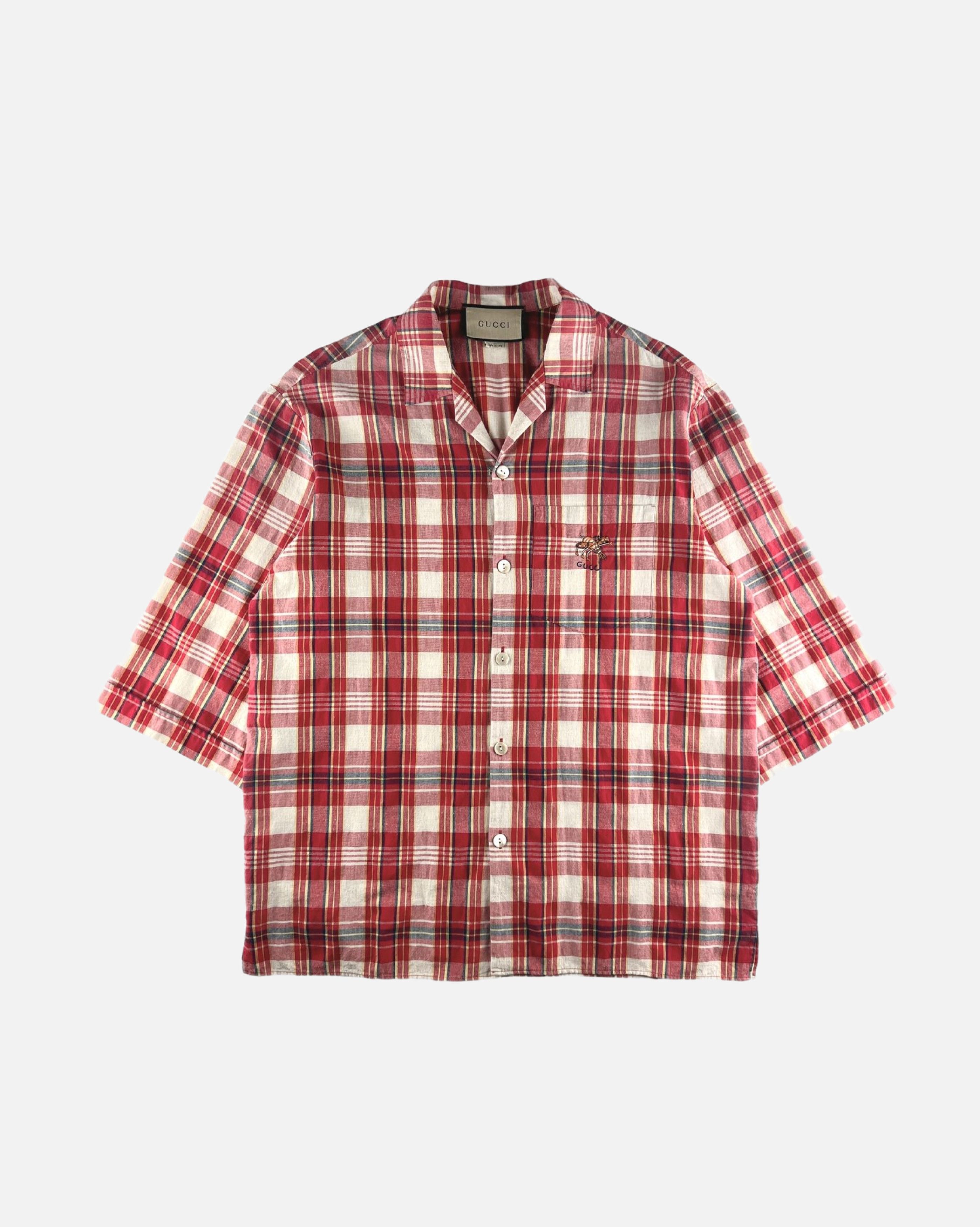 Gucci Gucci Red Checkered 3/4 Logo Shirt Size US S / EU 44-46 / 1 - 1 Thumbnail