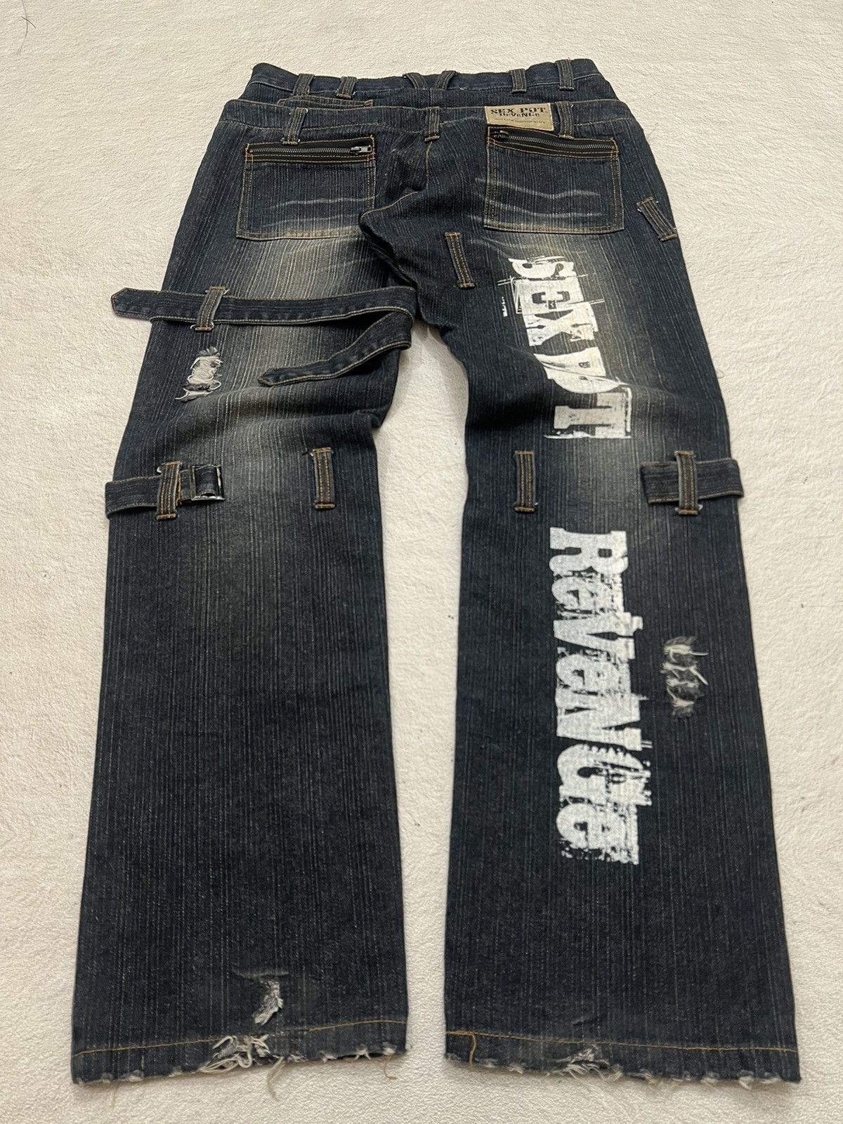 Number (N)ine 2000s Hysteric Poem Ifsix Bondage Double Waist Jeans y2k Lgb Size US 30 / EU 46 - 2 Thumbnail
