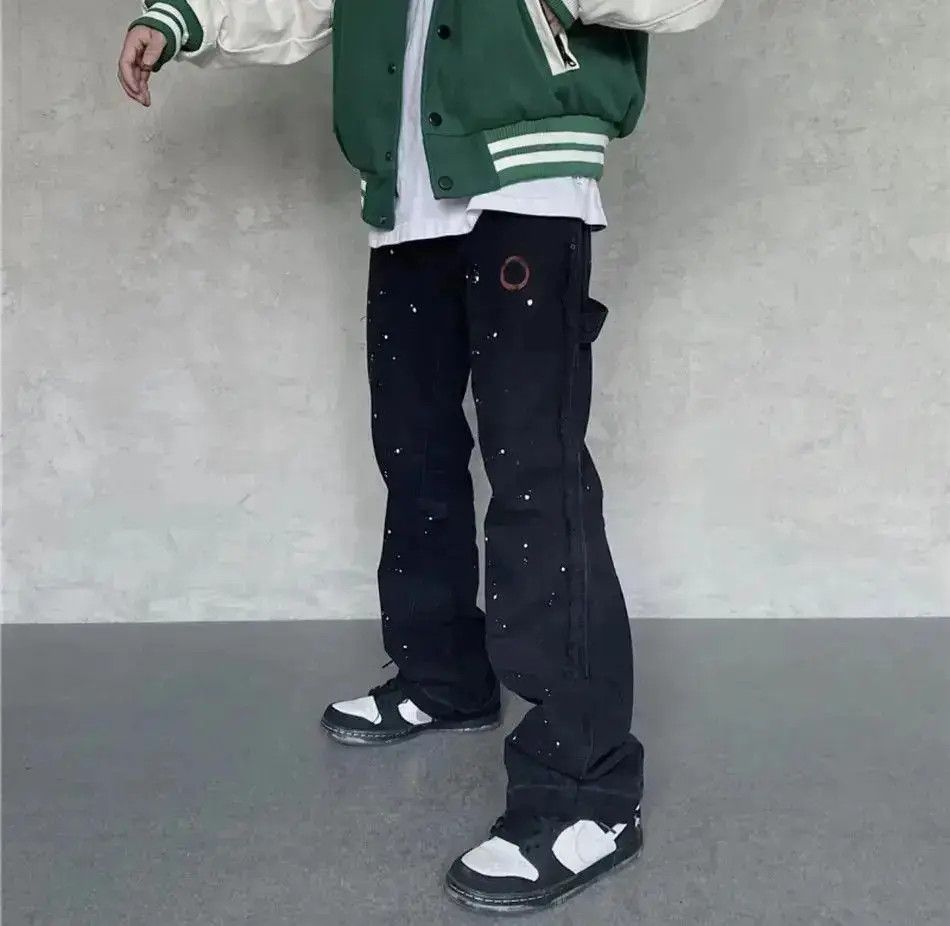 Japanese Brand Black Color Graffiti Cargo Flared Streetwear Jeans Size US 32 / EU 48 - 2 Thumbnail