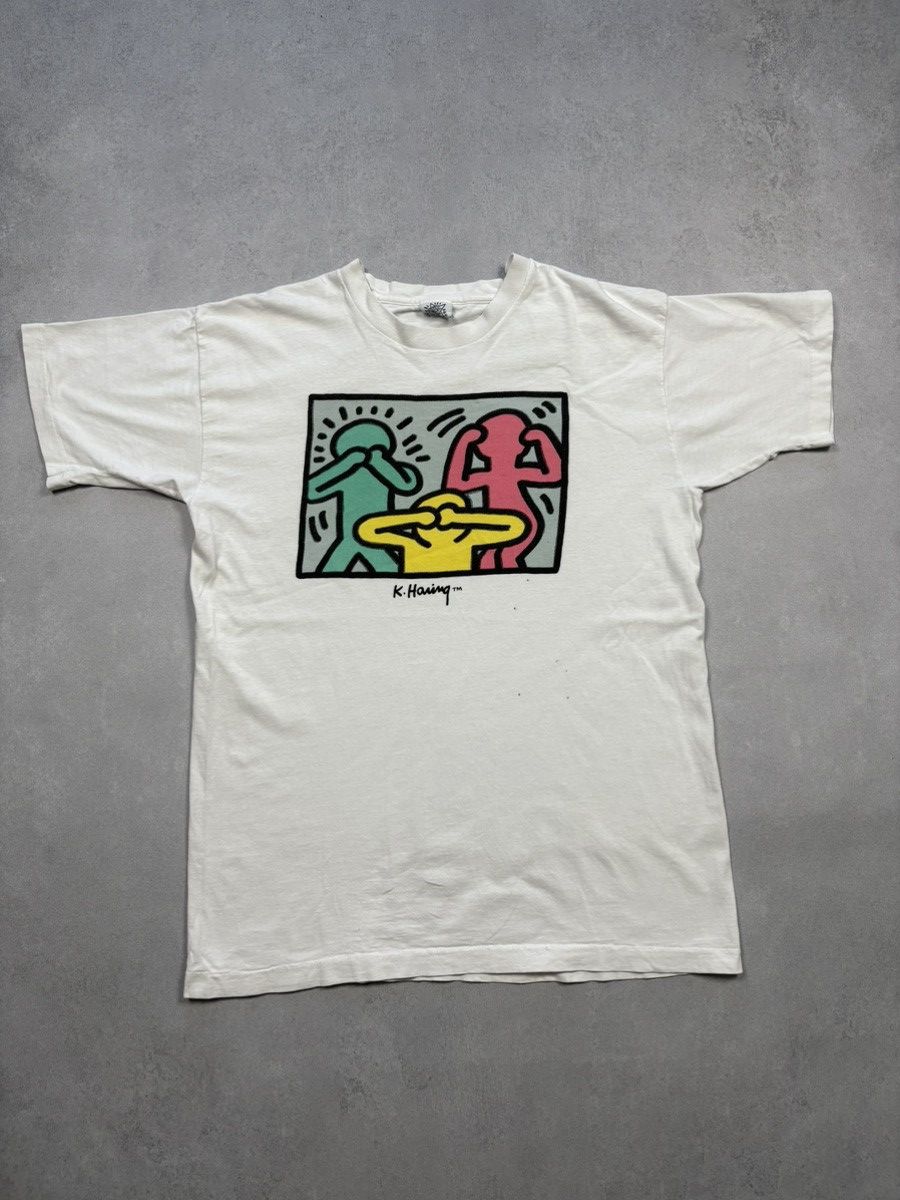 Keith Haring Vintage Keith Haring Hear No Pop Shop T-Shirt 80s Art Evil Size US L / EU 52-54 / 3 - 1 Thumbnail