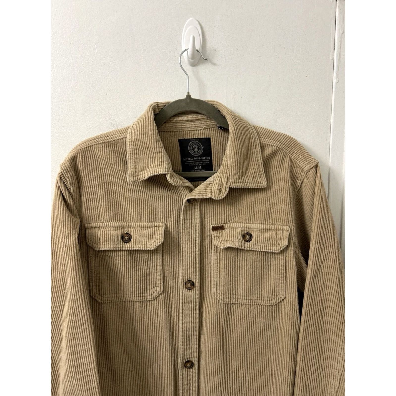 Buffalo David Bitton Buffalo David Bitton Corduroy Shirt Jacket Mens M Tan Shacket Pockets L/S Vintage: No Size US M / EU 48-50 / 2 - 2 Thumbnail