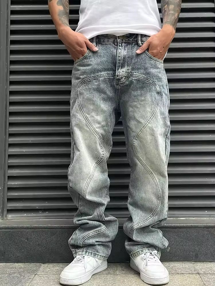 Japanese Brand × Realtree Retro Light Wash Blue Skater Baggy Jeans Size US 27 - 3 Thumbnail