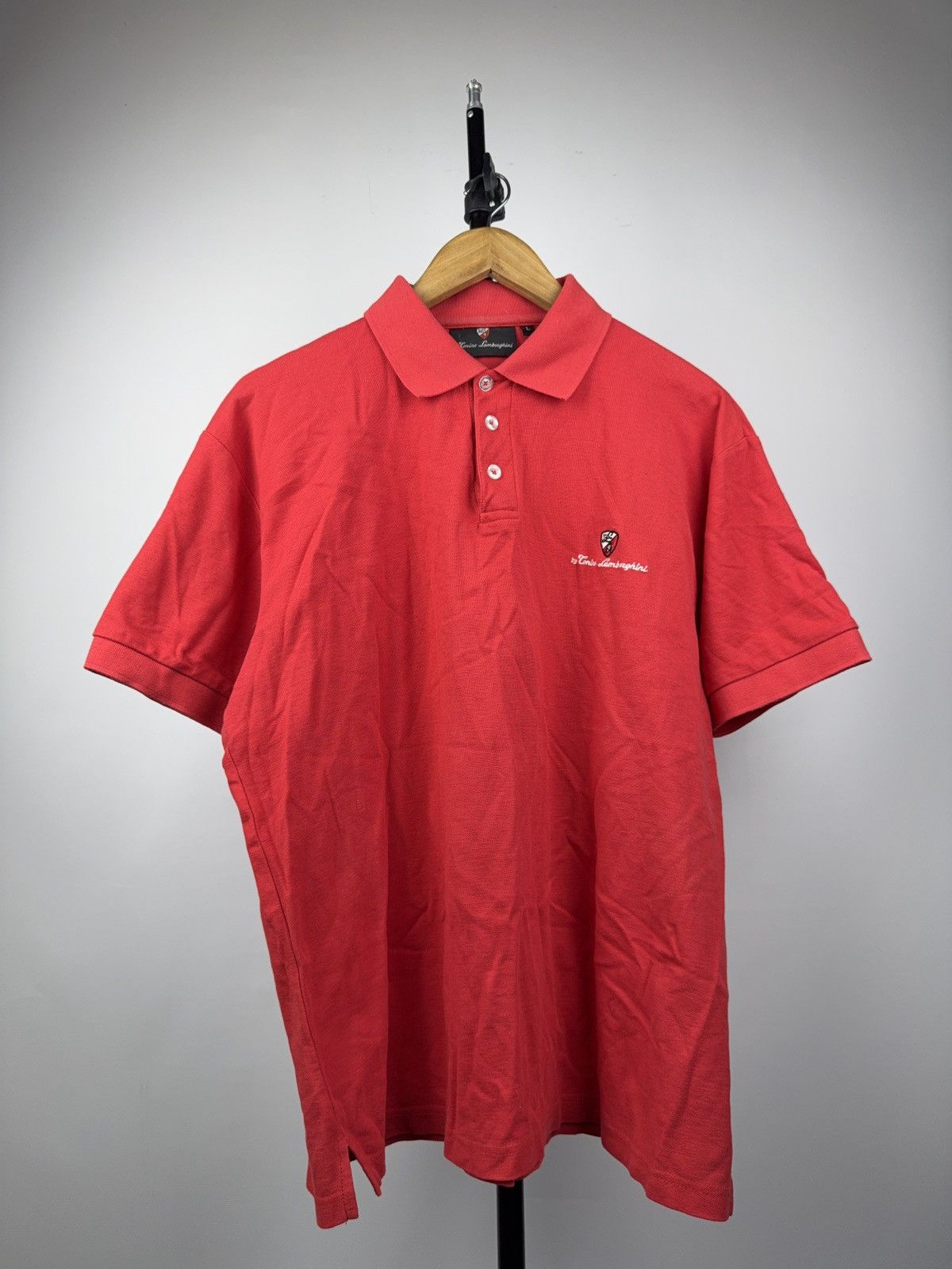 Tonino Lamborghini Vintage 90s Retro Racing Tonino Lamborghini Red Polo Shirt 🐂 Size US L / EU 52-54 / 3 - 1 Thumbnail
