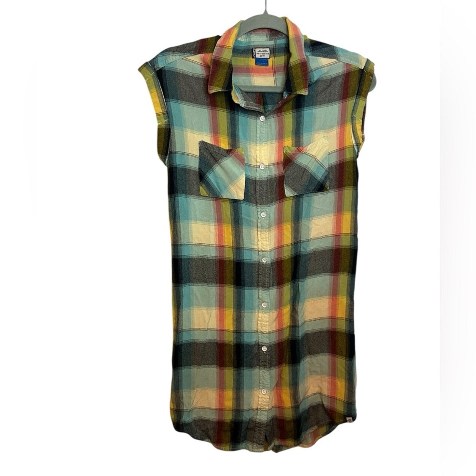 KAVU Kavu Sleeveless Plaid Makayla Button-Up Shirt Dress Size S / US 4 / IT 40 - 1 Thumbnail