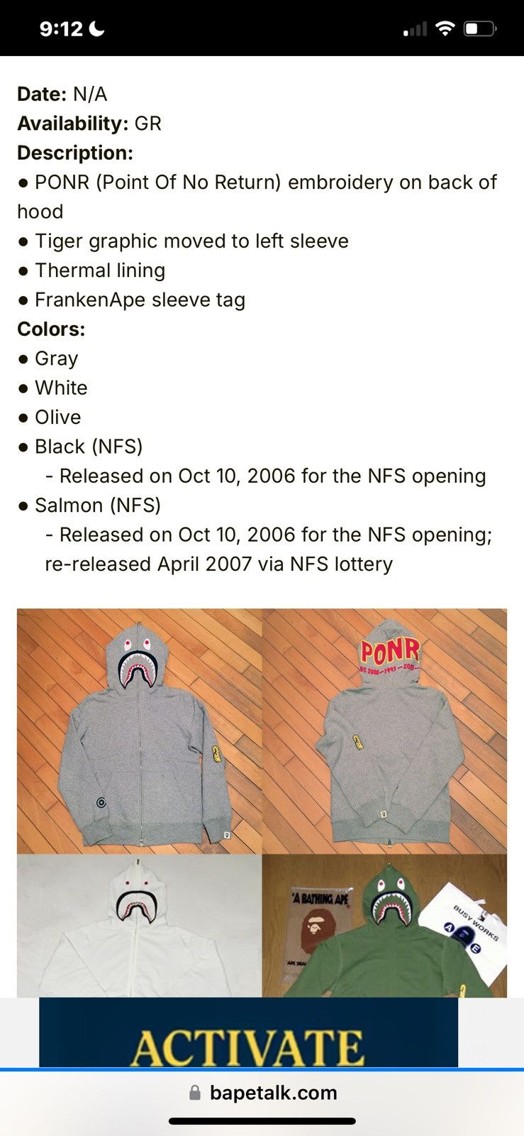 Bape Salmon shark hoodie (aka sec gen) Size US M / EU 48-50 / 2 - 12 Thumbnail