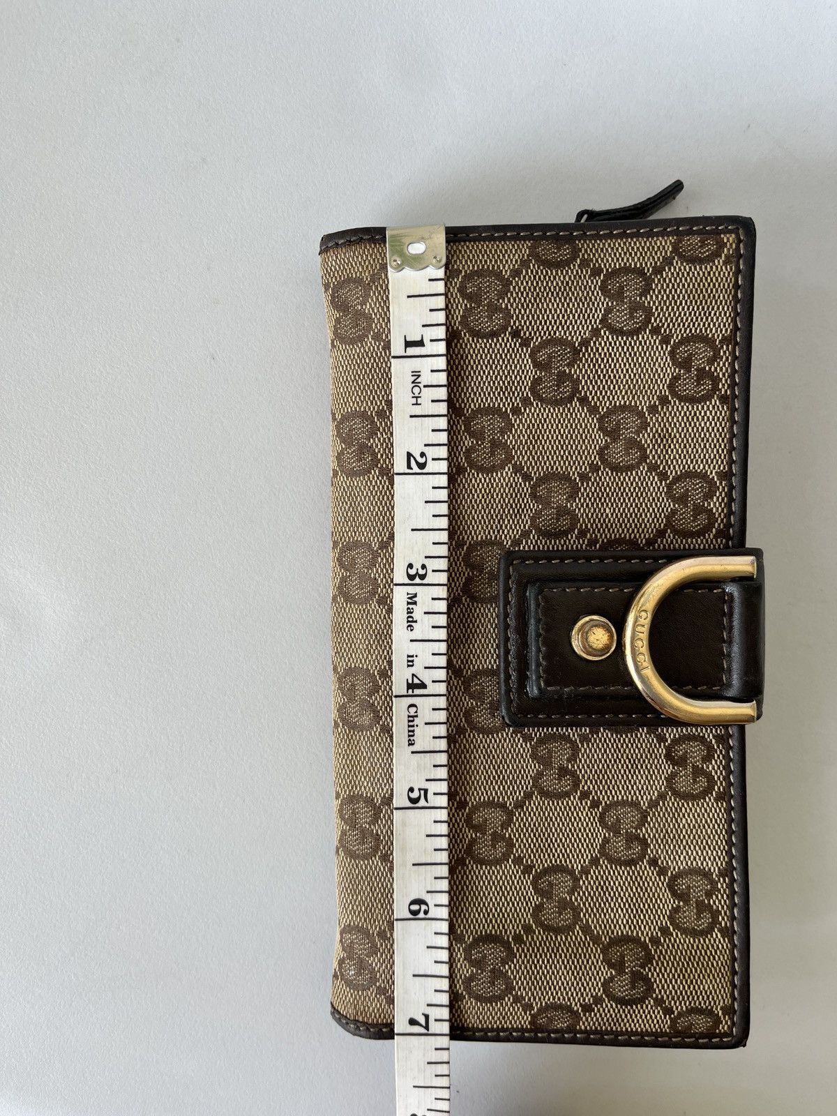 Gucci Gucci Beige GG Canvas Leather D Ring Continental Wallet Size ONE SIZE - 21 Thumbnail