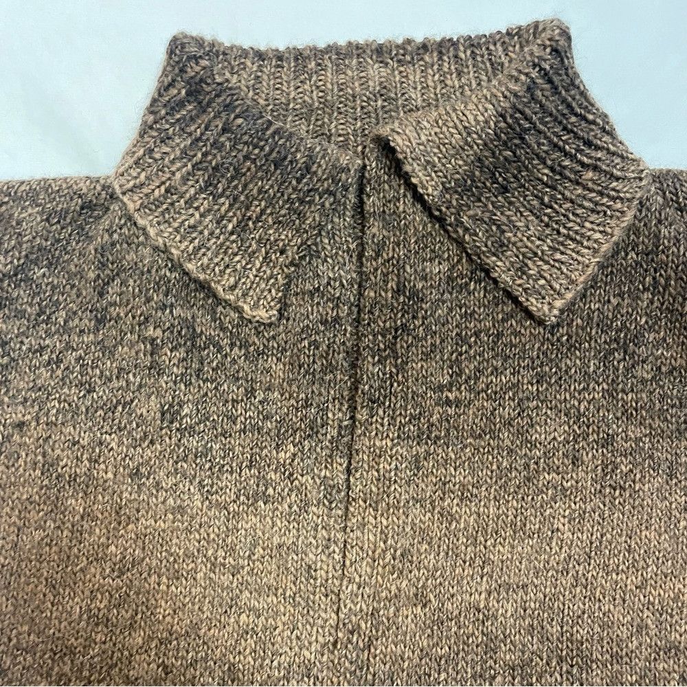 Other Hand Knit Wool Open Front Short Sleeve Grey Ombre Vest Card Size ONE SIZE - 6 Thumbnail