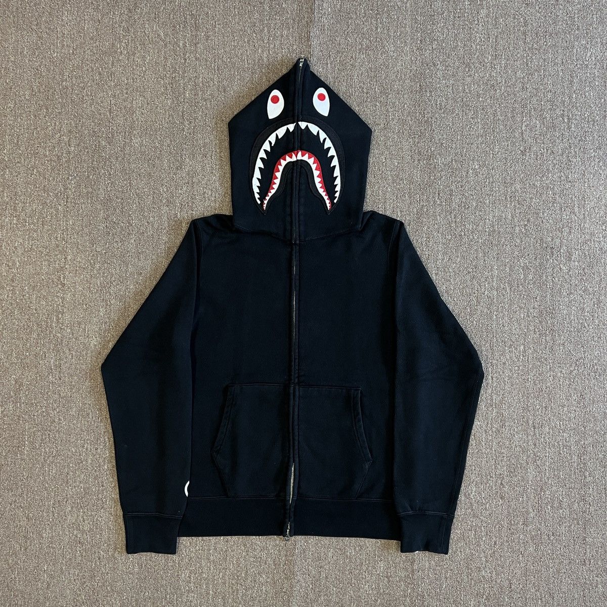 Bape Ponr Shark Hoodie Black Grailed