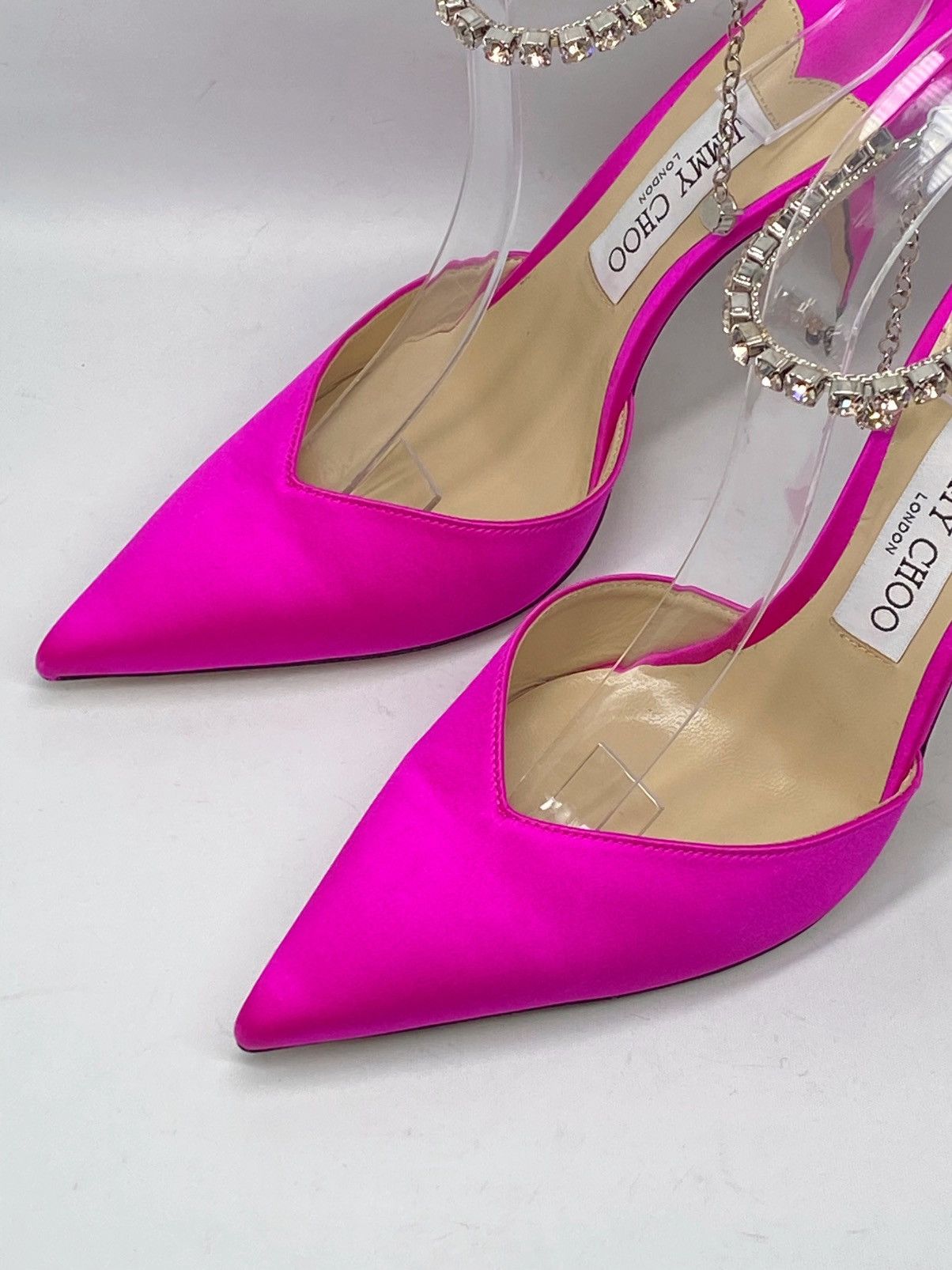 Jimmy Choo Jimmy Choo Saeda Satin Crystal Ankle-Strap Pumps size 39 Size US 9 / IT 39 - 5 Thumbnail
