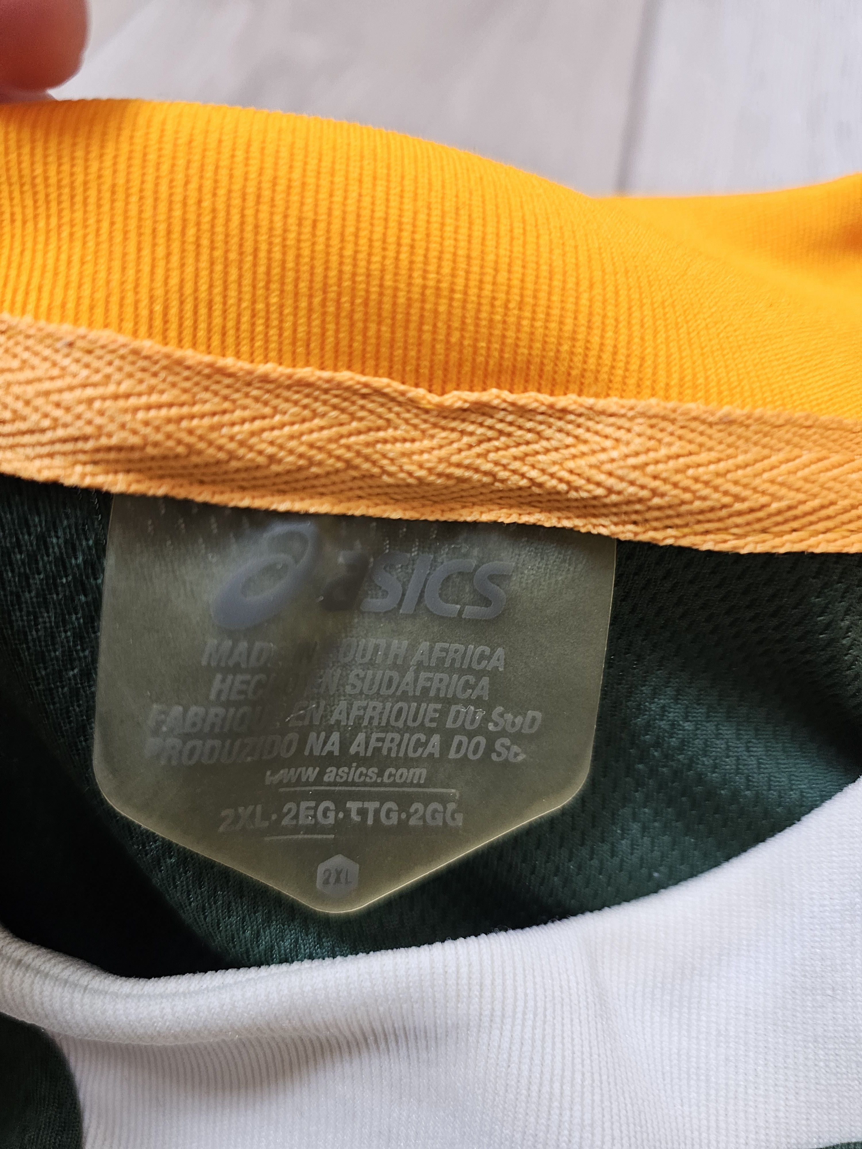 Asics SOUTH AFRICA RUGBY JERSEY WORLD CUP UNION RUGBY Size US XXL / EU 58 / 5 - 9 Thumbnail