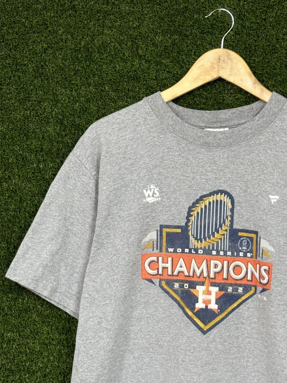 Vintage Shaka Houston Astros MLB Baseball Grey Heavyweight Shirt TX Size US M / EU 48-50 / 2 - 2 Thumbnail