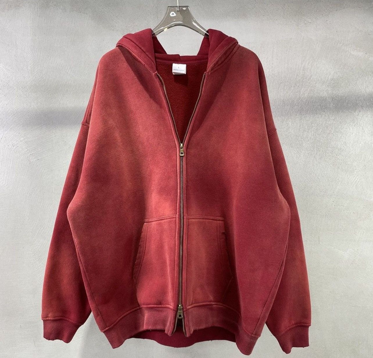 Japanese Brand × Vintage Acid washed faded Zippered Oversized Hoodie Size US L / EU 52-54 / 3 - 1 Thumbnail
