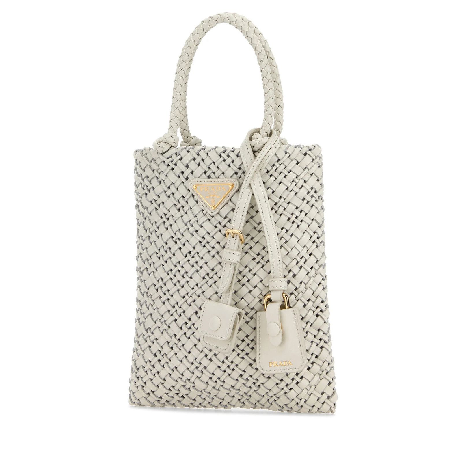 Prada PRADA Leather White Crochet Top Handle Bag New & Authentic Size ONE SIZE - 2 Thumbnail