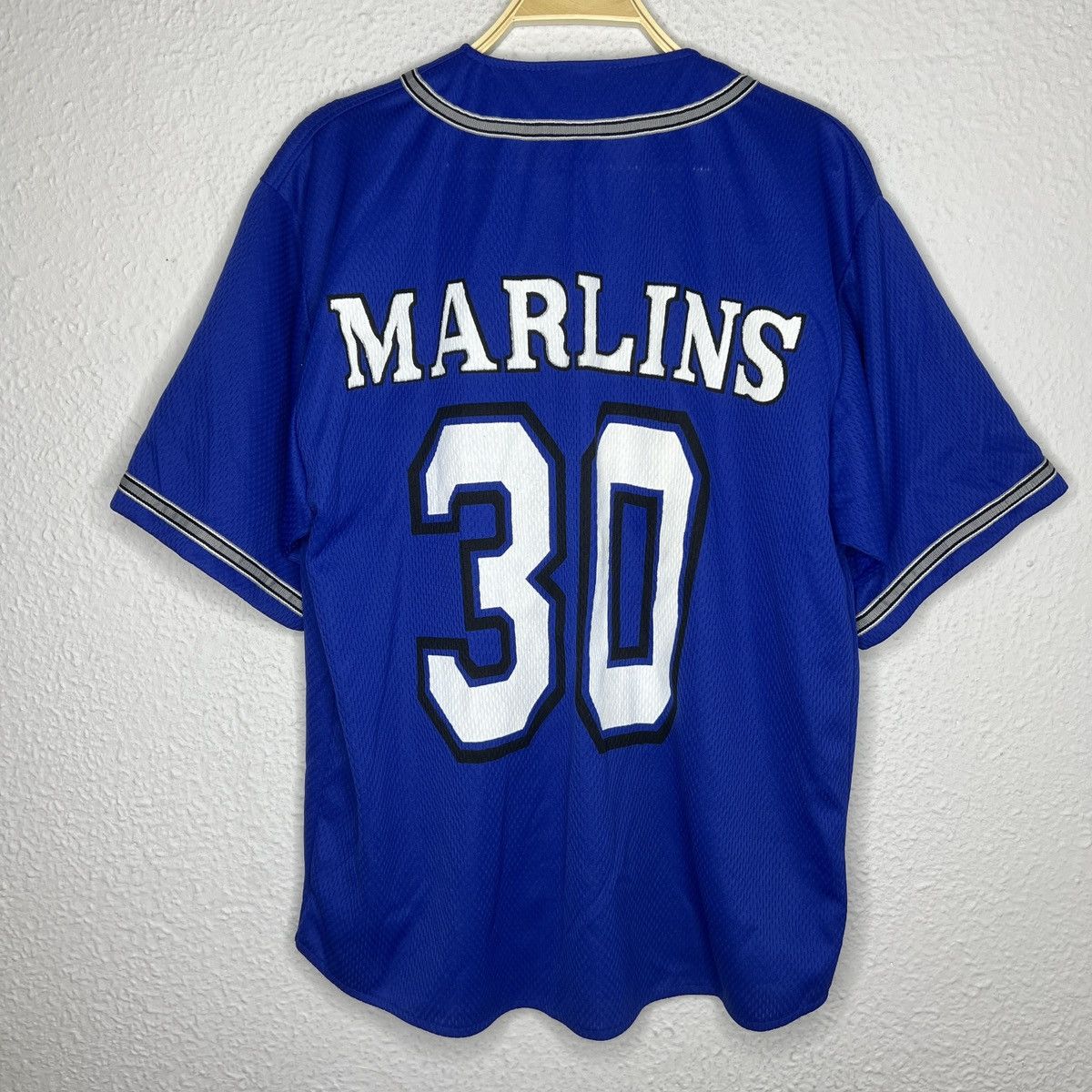 Fubu Fubu Sport Marlins 30 Jersey Navy Big Logo 90s Retro Tshirt Size US L / EU 52-54 / 3 - 2 Thumbnail