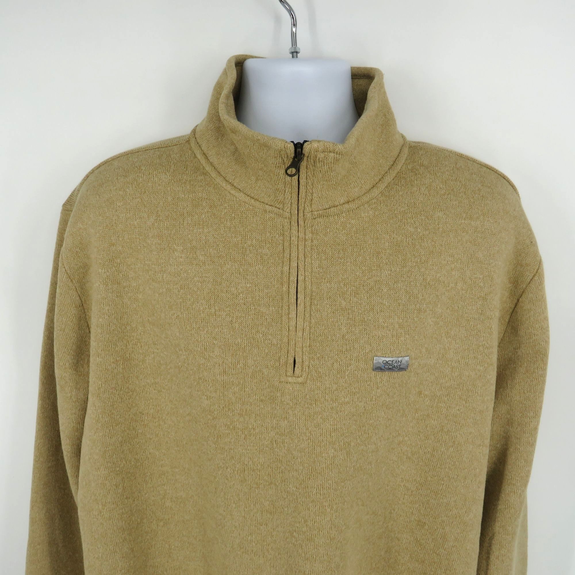 Other Ocean Coast Big & Tall Tan Quarter Zip Pullover Sweater LT N Size US L / EU 52-54 / 3 - 3 Thumbnail