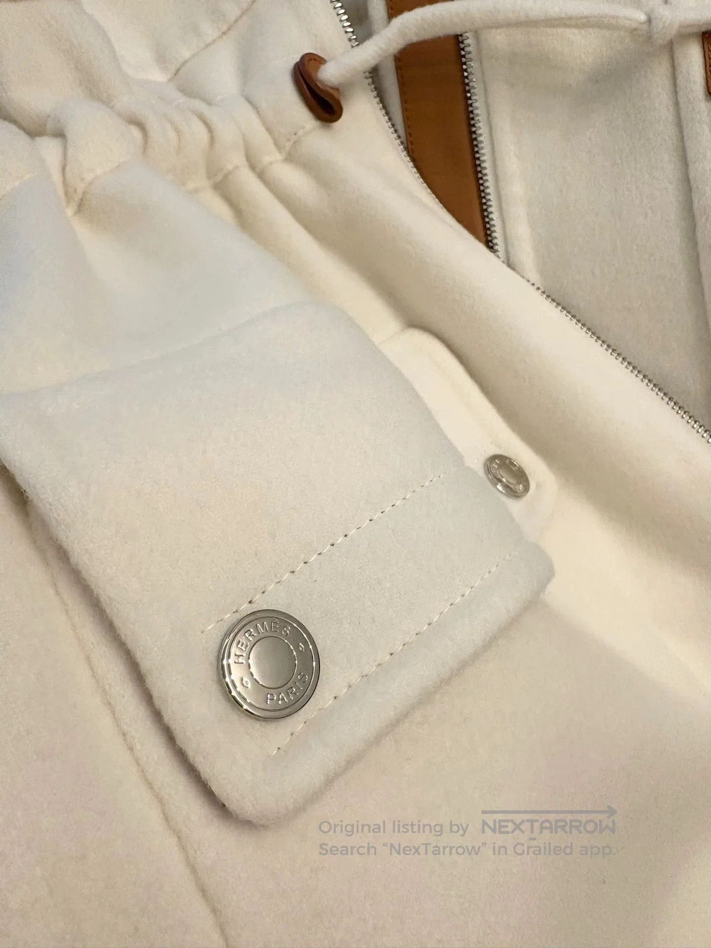 Hermes Hermes Cream Fringe Detail Coat. Size US XS / EU 42 / 0 - 6 Thumbnail