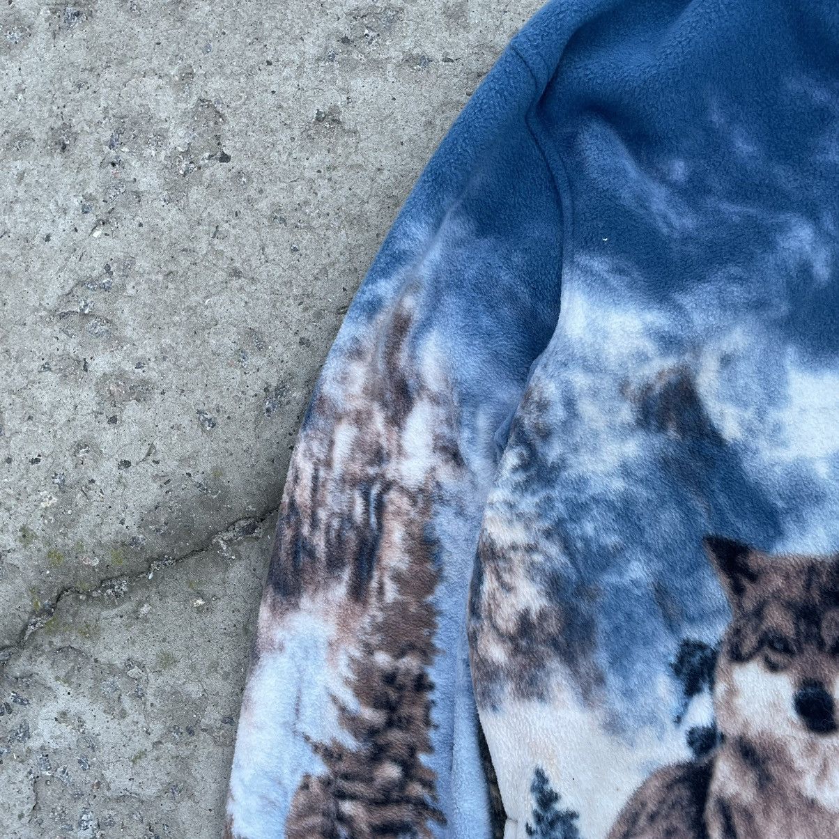 Vintage Vintage Zip Hoodie Fleece Overprint With Wolf Y2K 90s USA Size US M / EU 48-50 / 2 - 6 Thumbnail