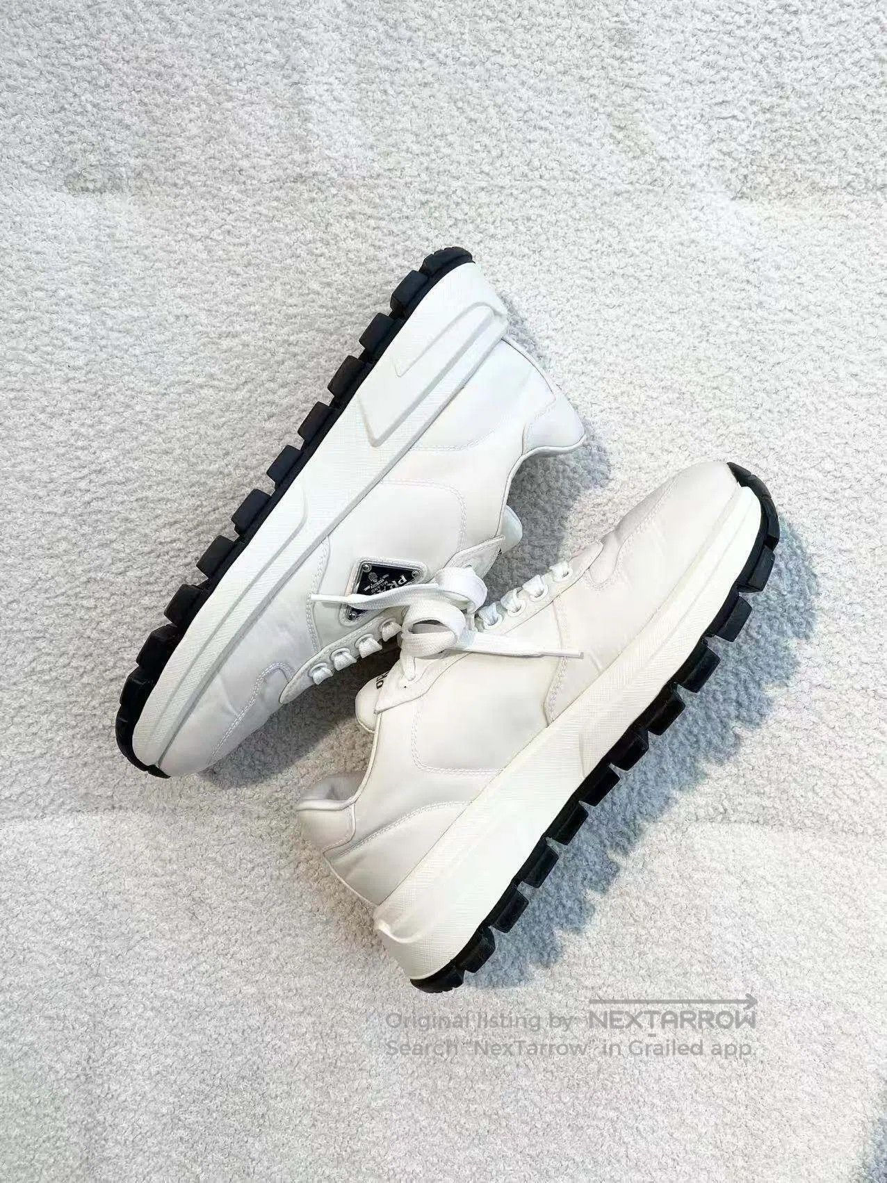 Prada Prada White triangle sneakers| Size US 7 / IT 37 - 3 Thumbnail