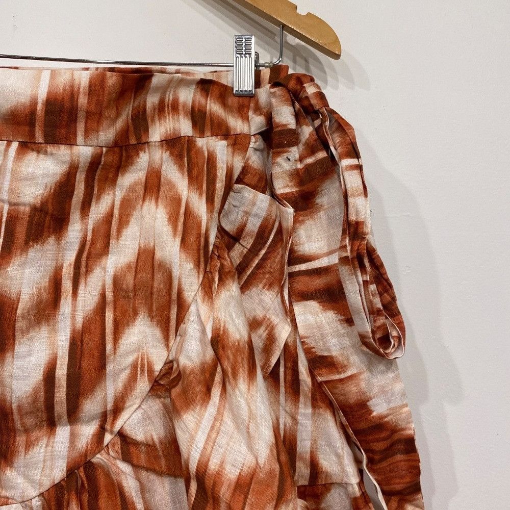 Banana Republic Banana Republic Linen Wrap Zebra Rust Colored Skirt Size XL Size 34" / US 12 / IT 48 - 3 Thumbnail