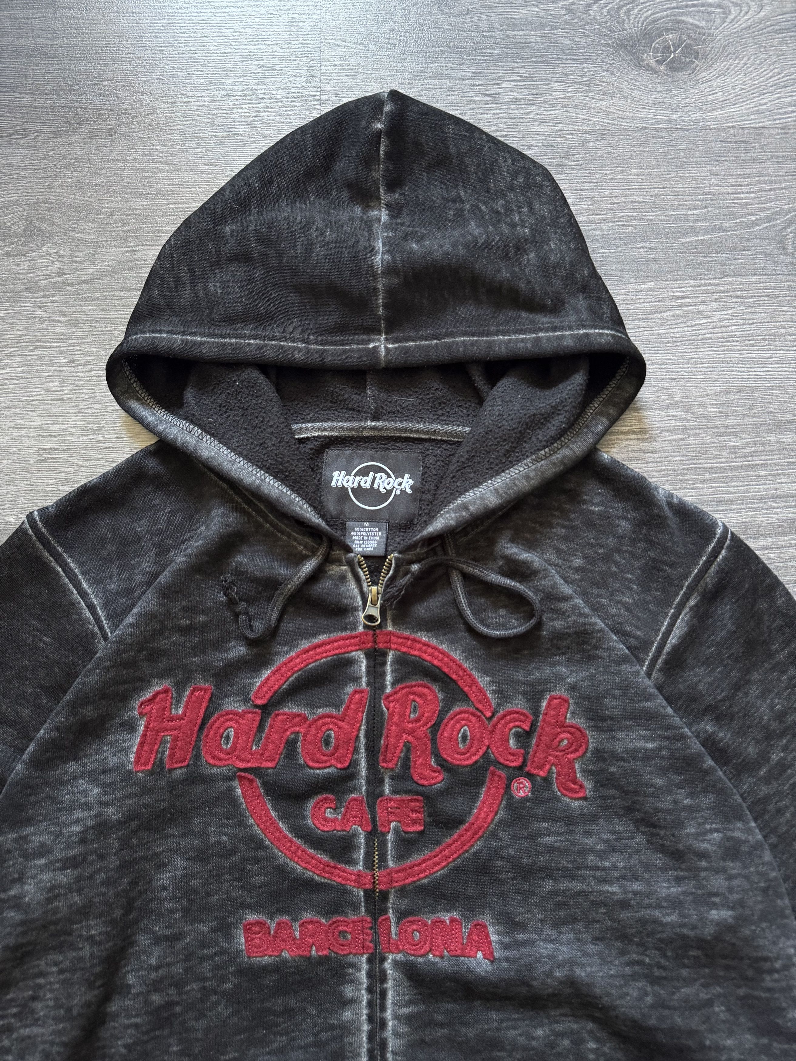 Hard Rock Cafe 90s Vintage Hard Rock Barcelona Zip Up Washed Hoodie Size US M / EU 48-50 / 2 - 3 Thumbnail