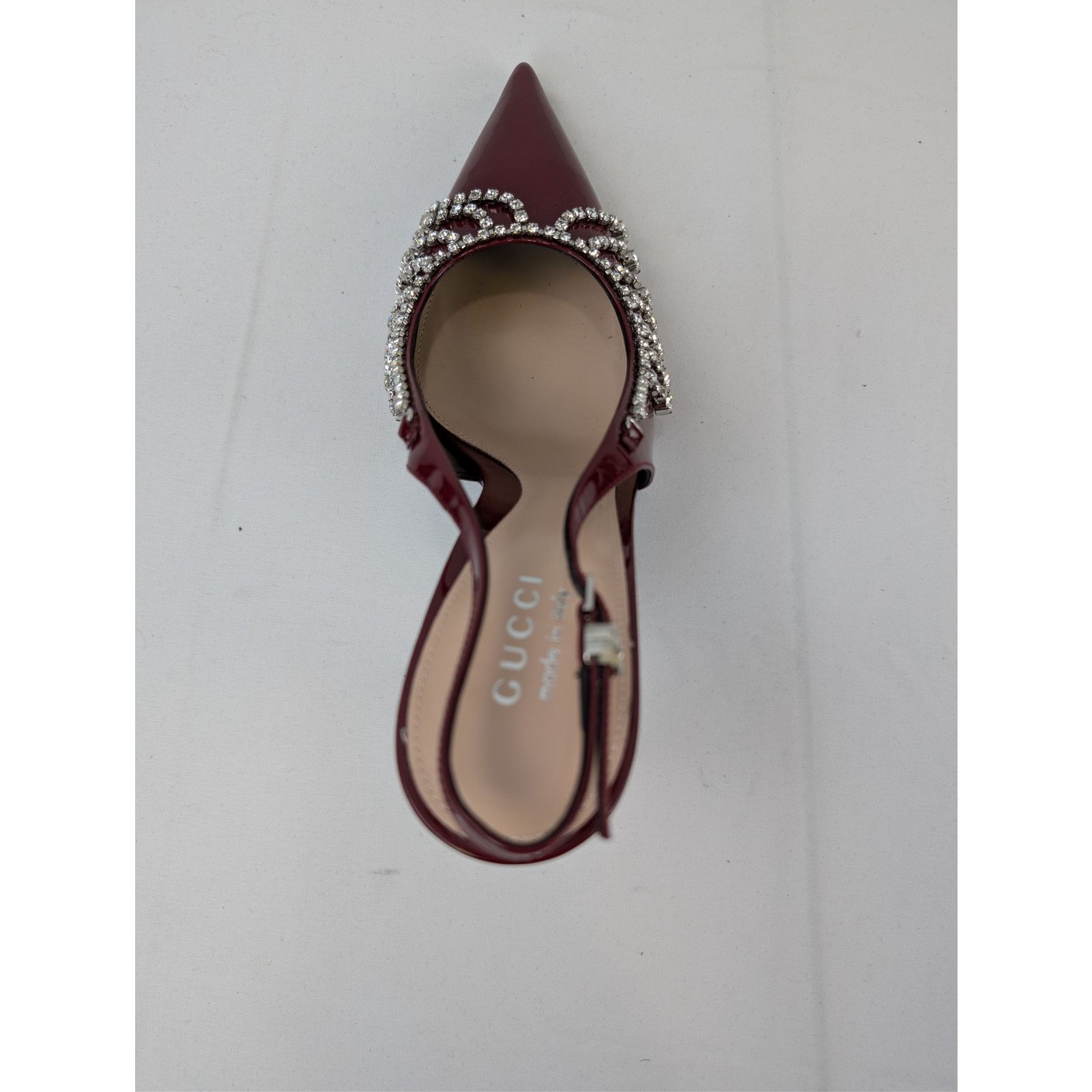 Gucci o1rshd1 Vernice crystal patent leather slingback pump Sandal Size US 9.5 / EU 42-43 - 17 Thumbnail