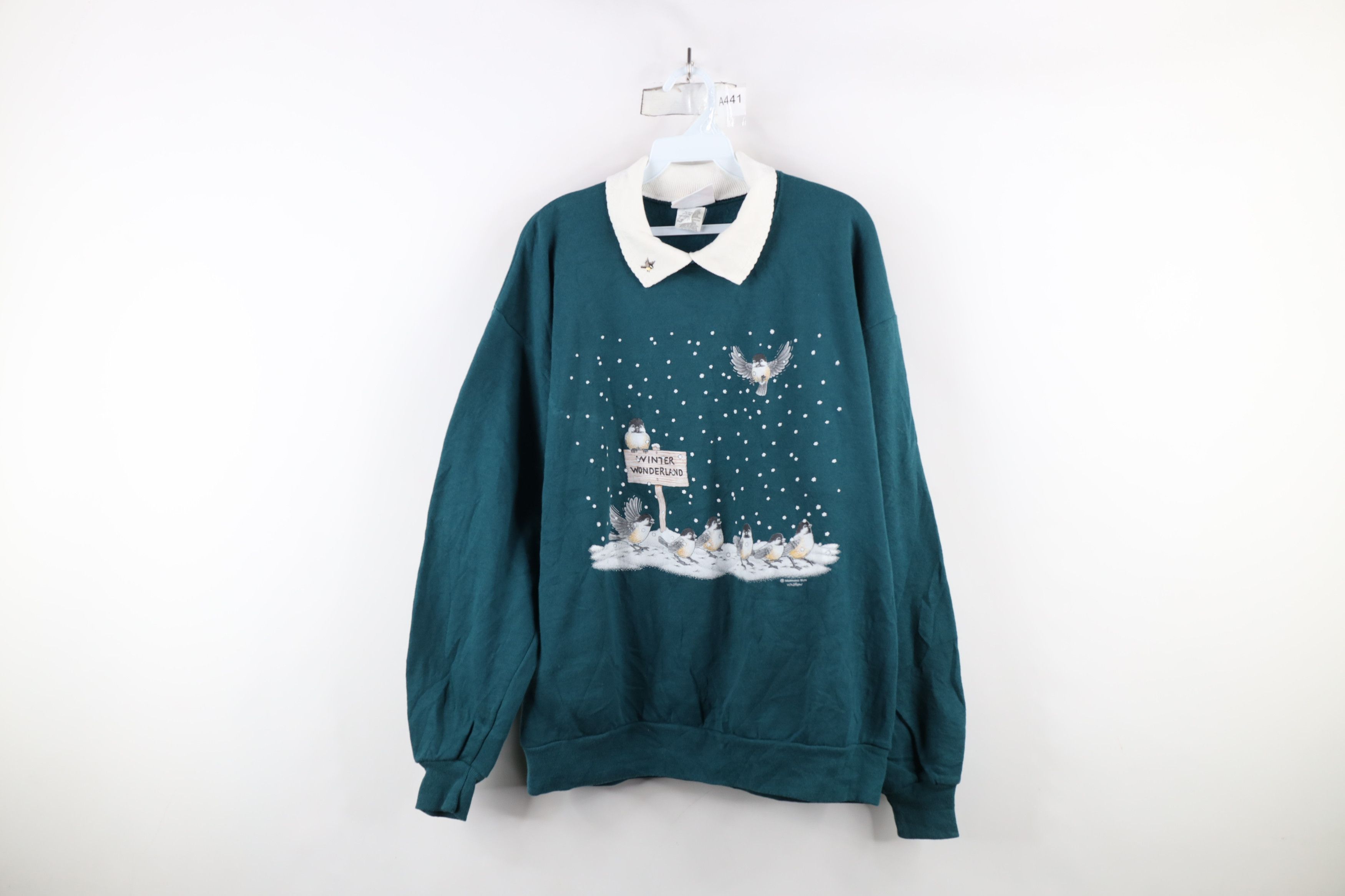 Vintage Vintage 90s Streetwear Wonderland Collared Sweatshirt USA Size L / US 10 / IT 46 - 1 Thumbnail