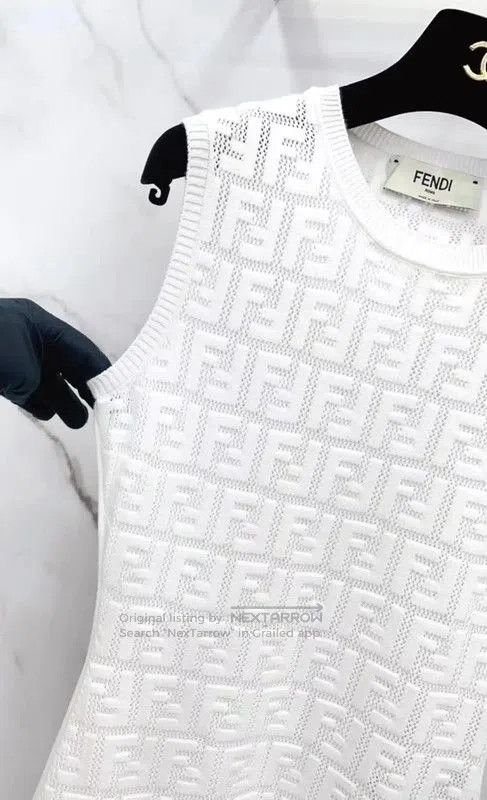 Fendi Fendi Sleeveless White Dress Size S . Size S / US 4 / IT 40 - 6 Thumbnail