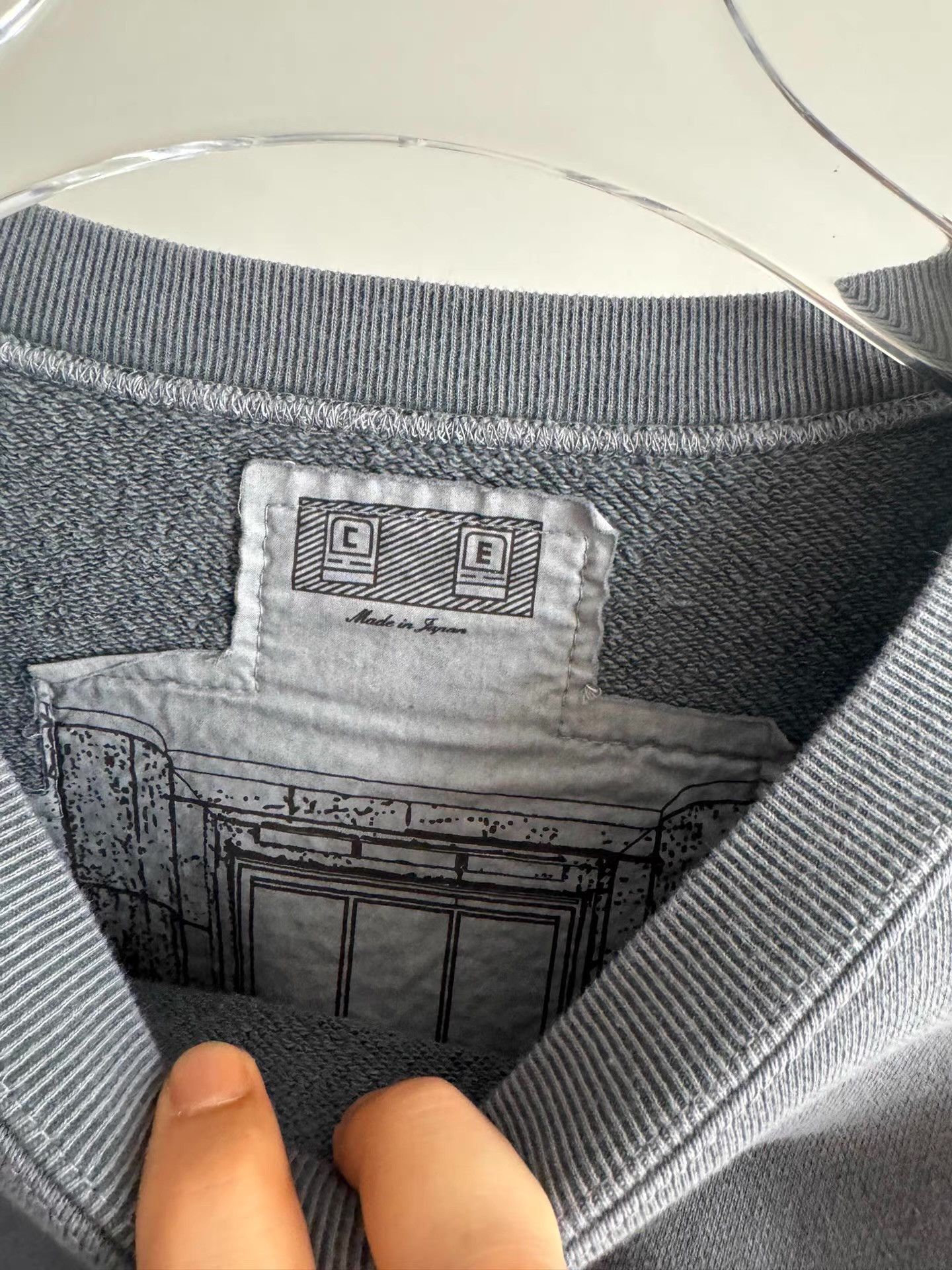 Cav Empt Cav Empt C.E Washed Grey-Blue Sweatshirt Q17 Size US L / EU 52-54 / 3 - 6 Thumbnail