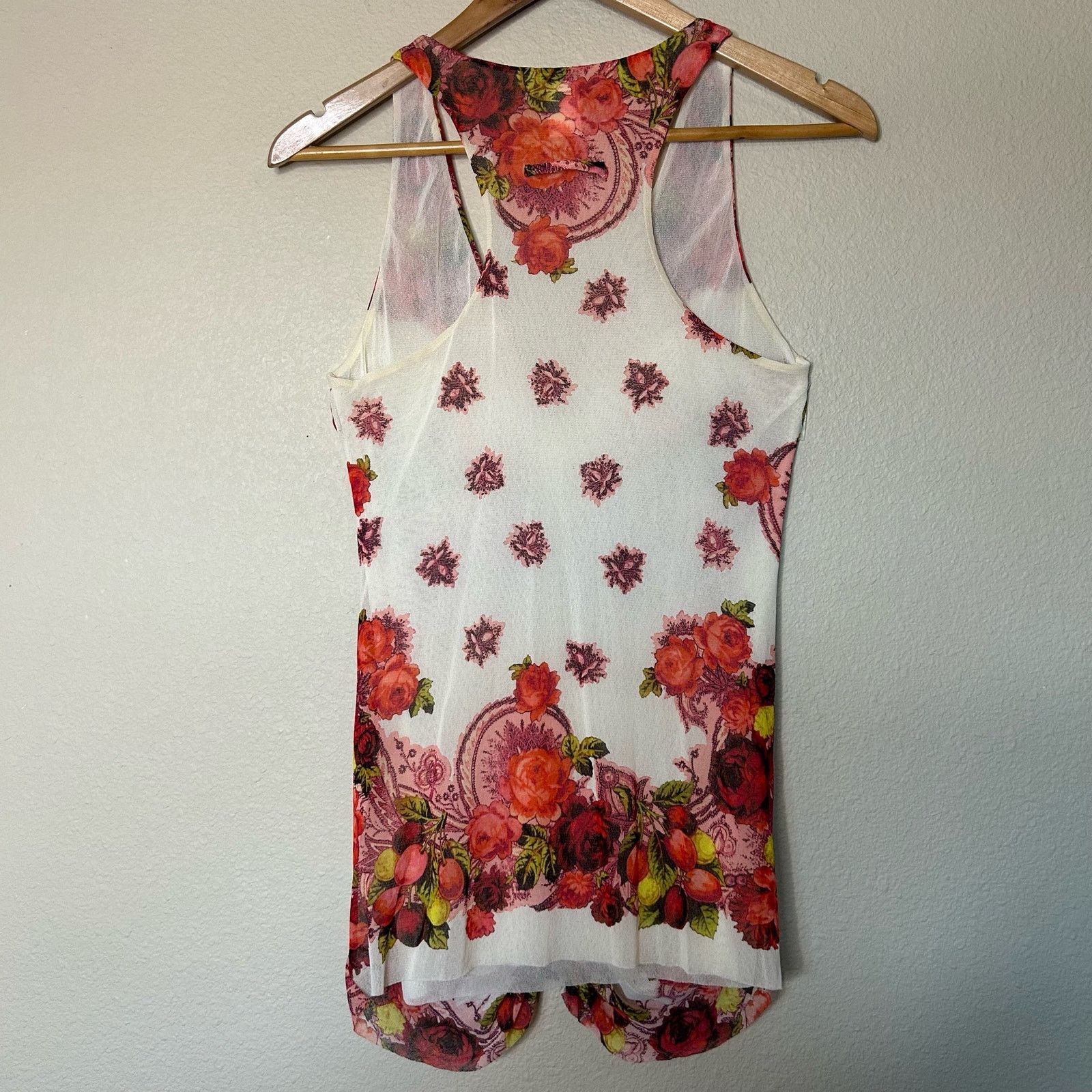 Jean Paul Gaultier Jean Paul Gaultier Top Tank Floral Mesh Art to Wear Size L Size L / US 10 / IT 46 - 9 Thumbnail
