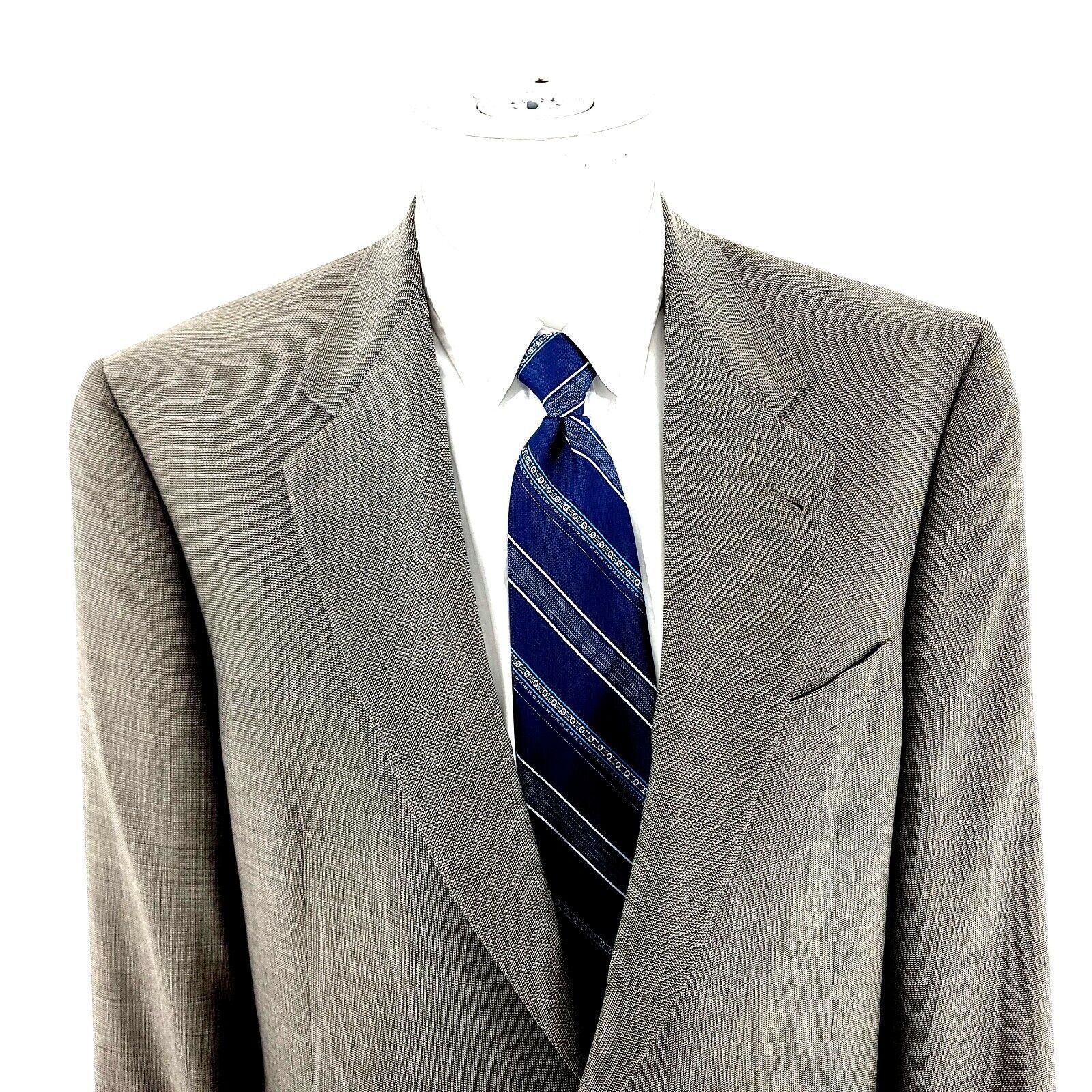 Hart Schaffner Marx Hart Schaffner Marx Wool 2 Button Blazer 42L Cream Black Che Size 42L - 1 Thumbnail