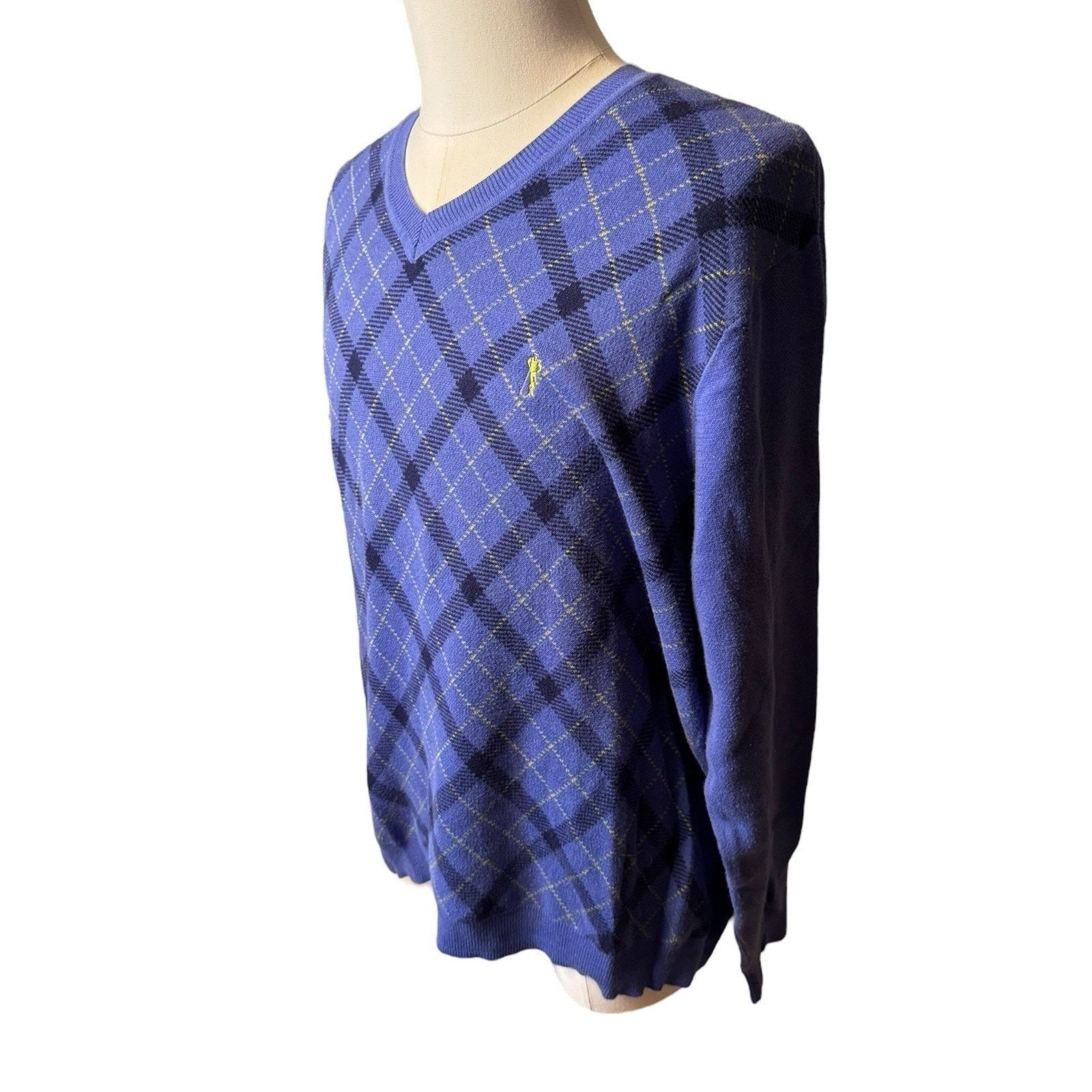 Other Payne Stewart Golf Sweater Purple Argyle V-Neck Cotton Size US L / EU 52-54 / 3 - 2 Thumbnail
