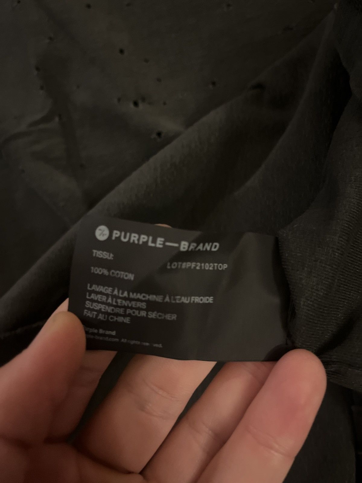 Purple Brand Distressed black inside out tee M new Size US M / EU 48-50 / 2 - 5 Thumbnail