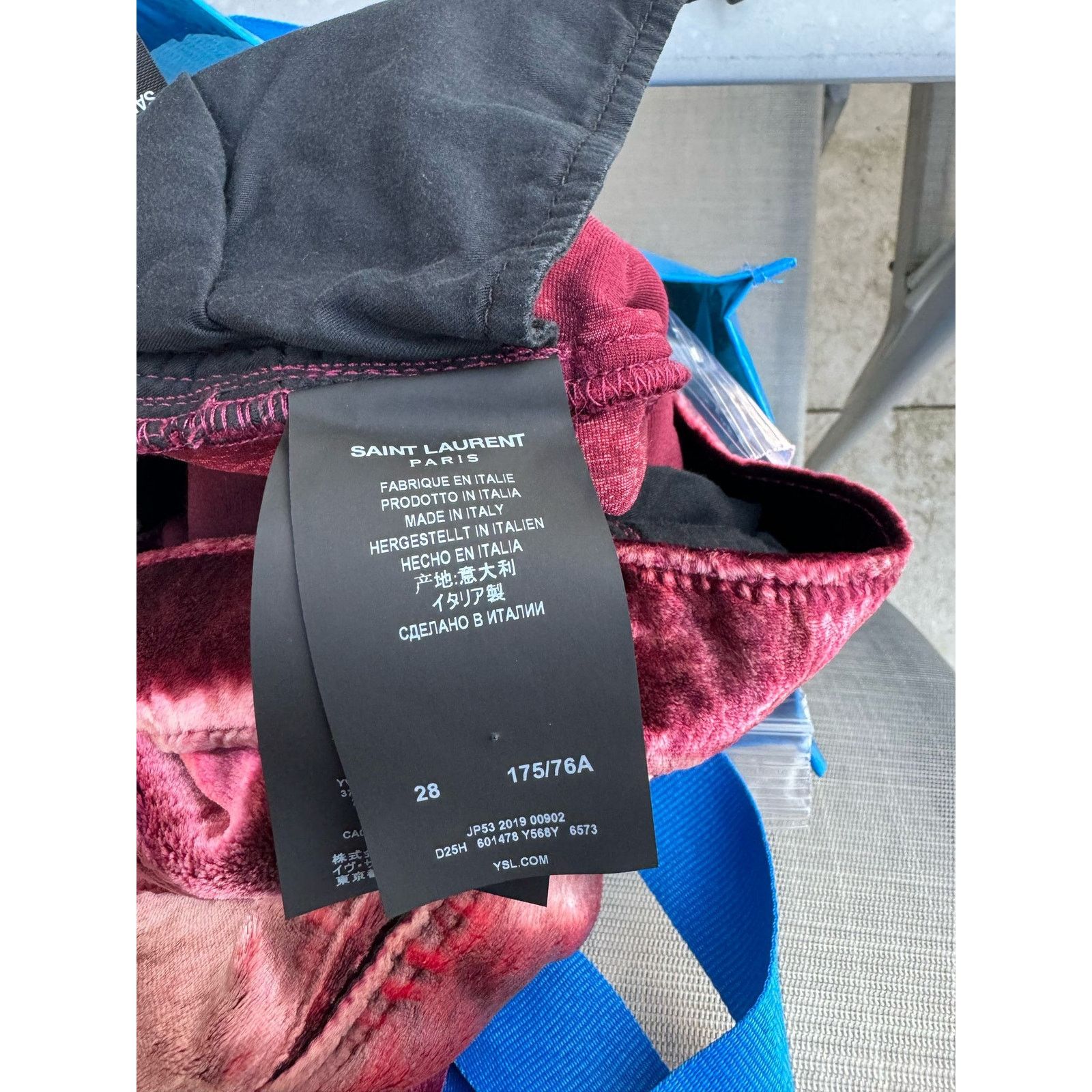 Saint Laurent Paris o1rshd1 Q:2/ Skinny 5 Pockets Velvet / Velour Pants Burgundy Size US 28 / EU 44 - 18 Thumbnail