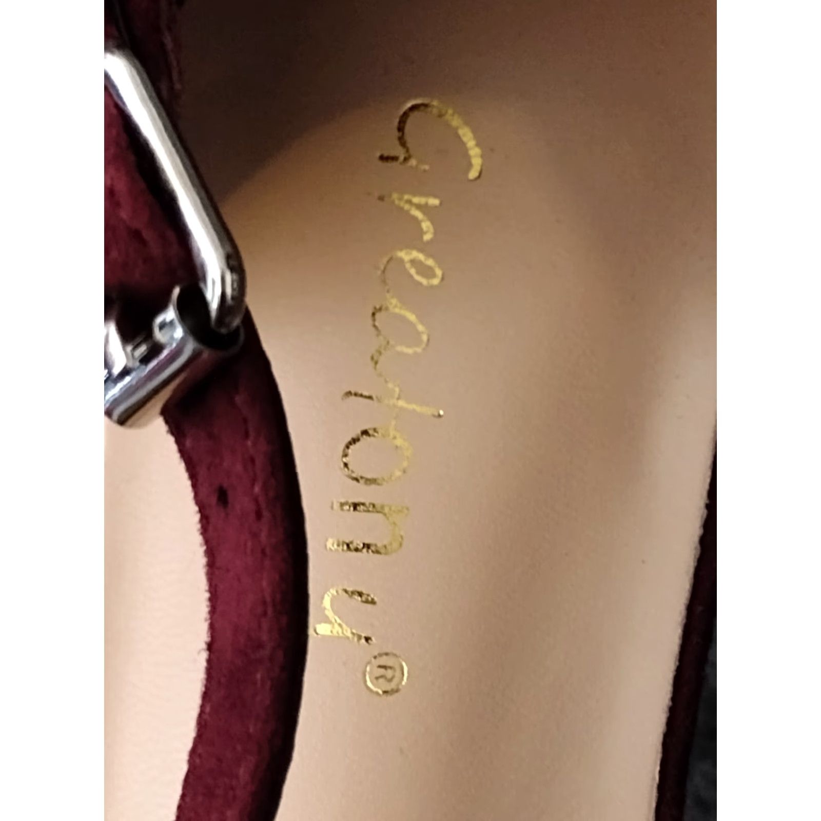 Vintage VINTAGE Greatonu Burgundy Suede Leather Ankle Strap Point Toe Size 10 Womens Heel 80s 90s Burgundy Leather Thong Cone Heels Mens? Size US 8 / IT 38 - 7 Thumbnail