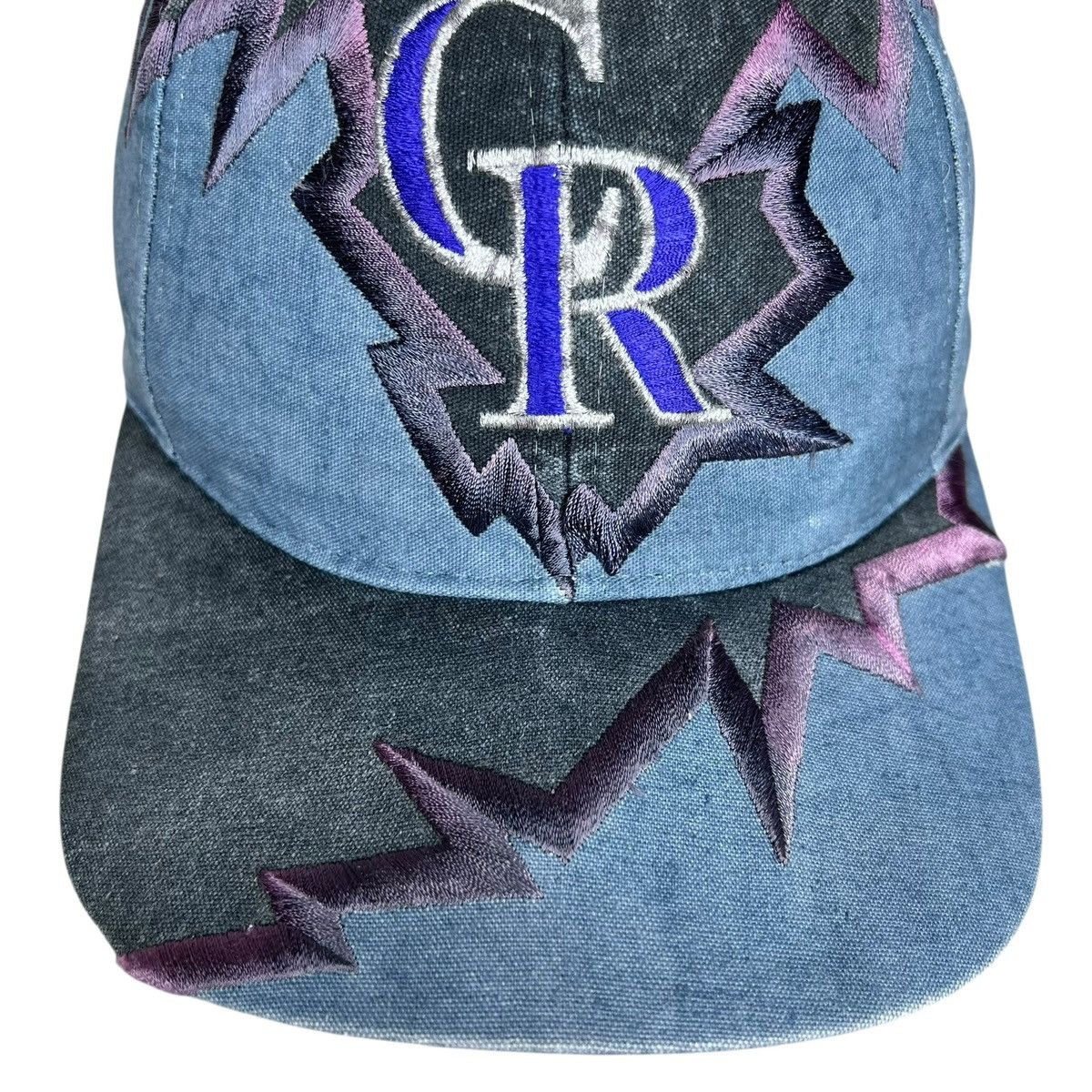 Drew Pearson Vtg 1990s MLB Colorado Rockies Drew Pearson Jagged Edge Hat Size ONE SIZE - 5 Thumbnail