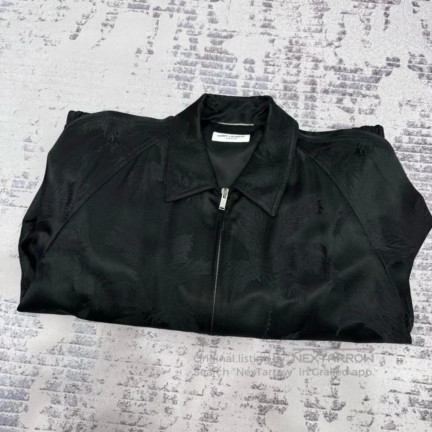 Saint Laurent Paris Saint Laurent Palm Satin Zip Jacket. Size US L / EU 52-54 / 3 - 6 Thumbnail
