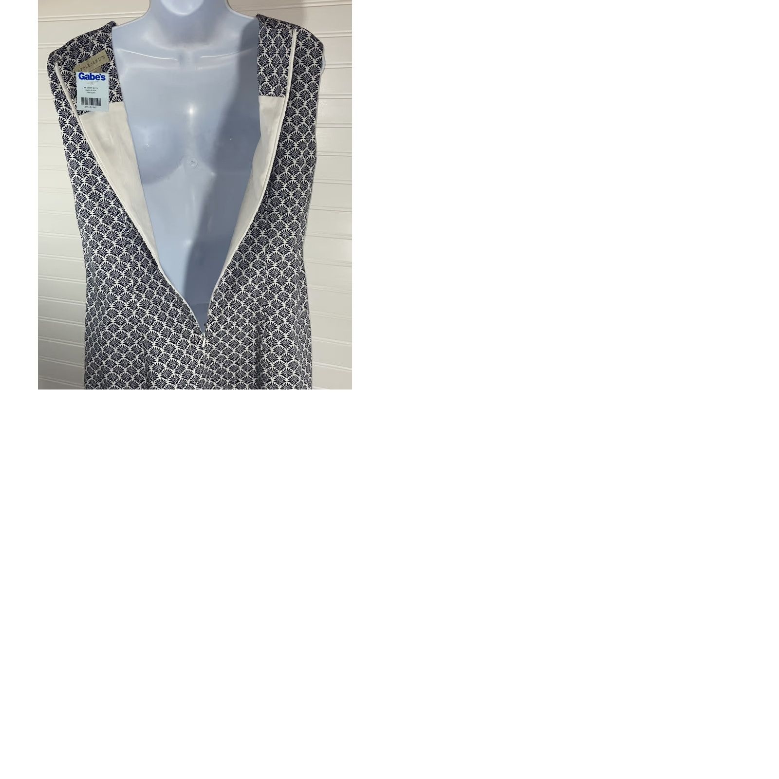 Vintage VINTAGE Appleseed’s Scallop Trim Sleeveless Dress Size 10 White Navy Blue Floral NWT Size L / US 10 / IT 46 - 9 Thumbnail