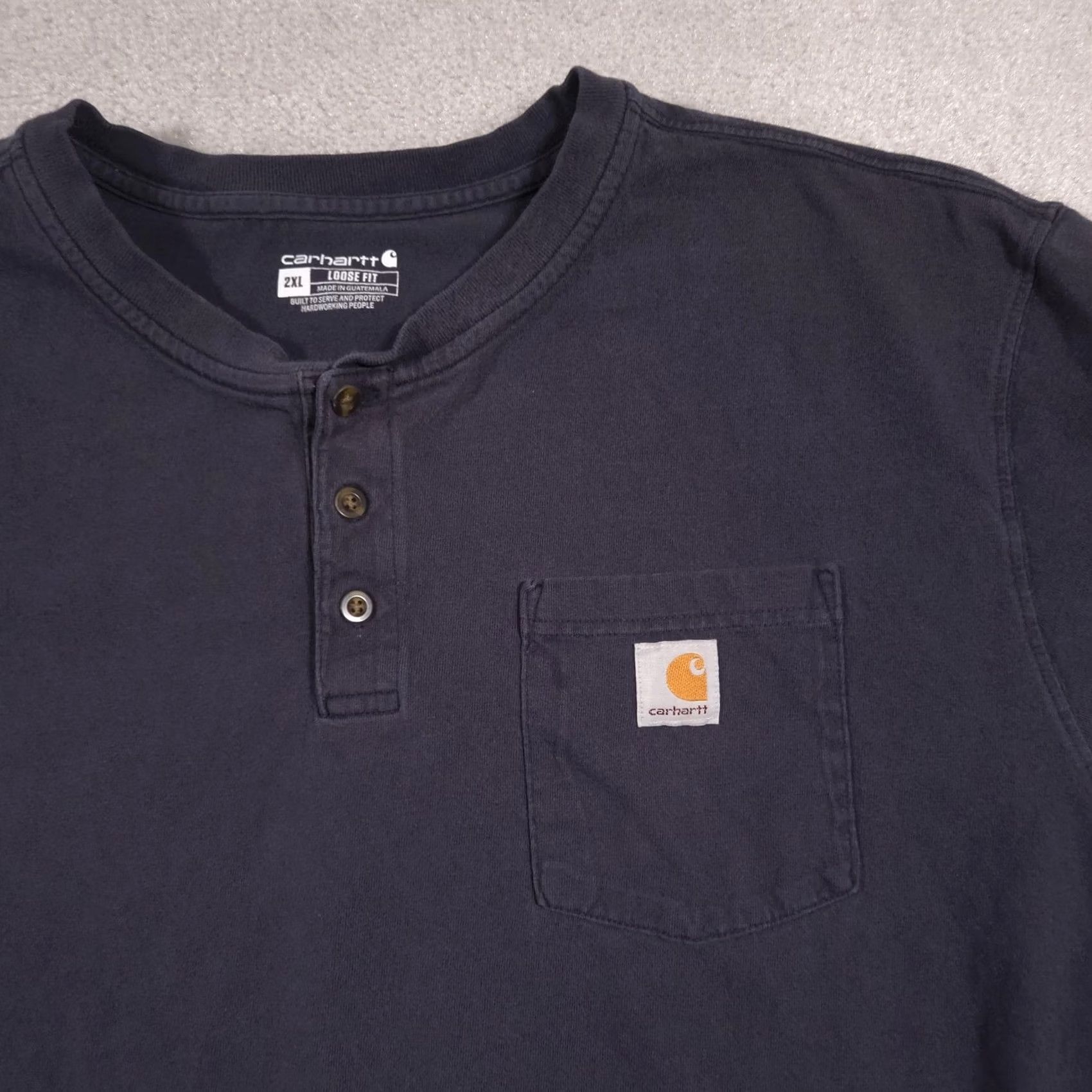 Carhartt Carhartt Henley Shirt Mens 2XL Blue Short Sleeve Pocket Workwear Tee Casual Size US XXL / EU 58 / 5 - 4 Thumbnail