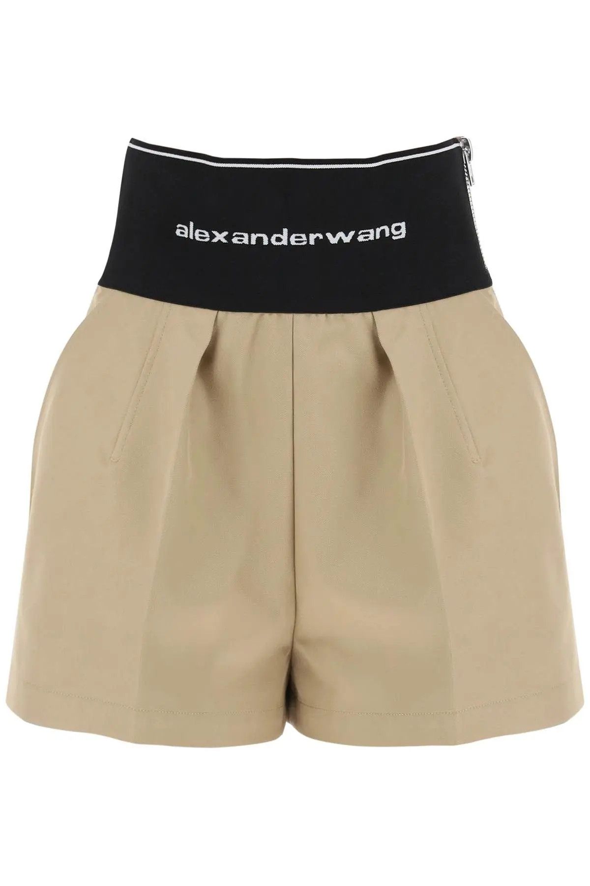 image of Alexander Wang O1S22I1N0324 Cotton & Nylon Short In Beige, Women's (Size 27)