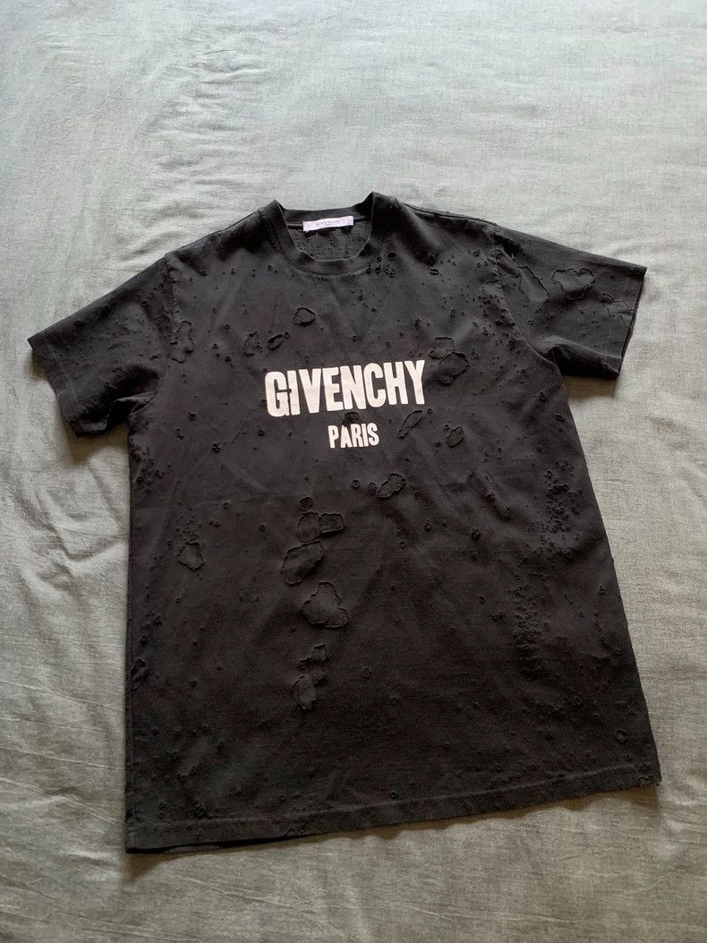 Givenchy Givenchy Double-Layered Ripped Short Sleeve Size US XXS / EU 40 - 1 Thumbnail