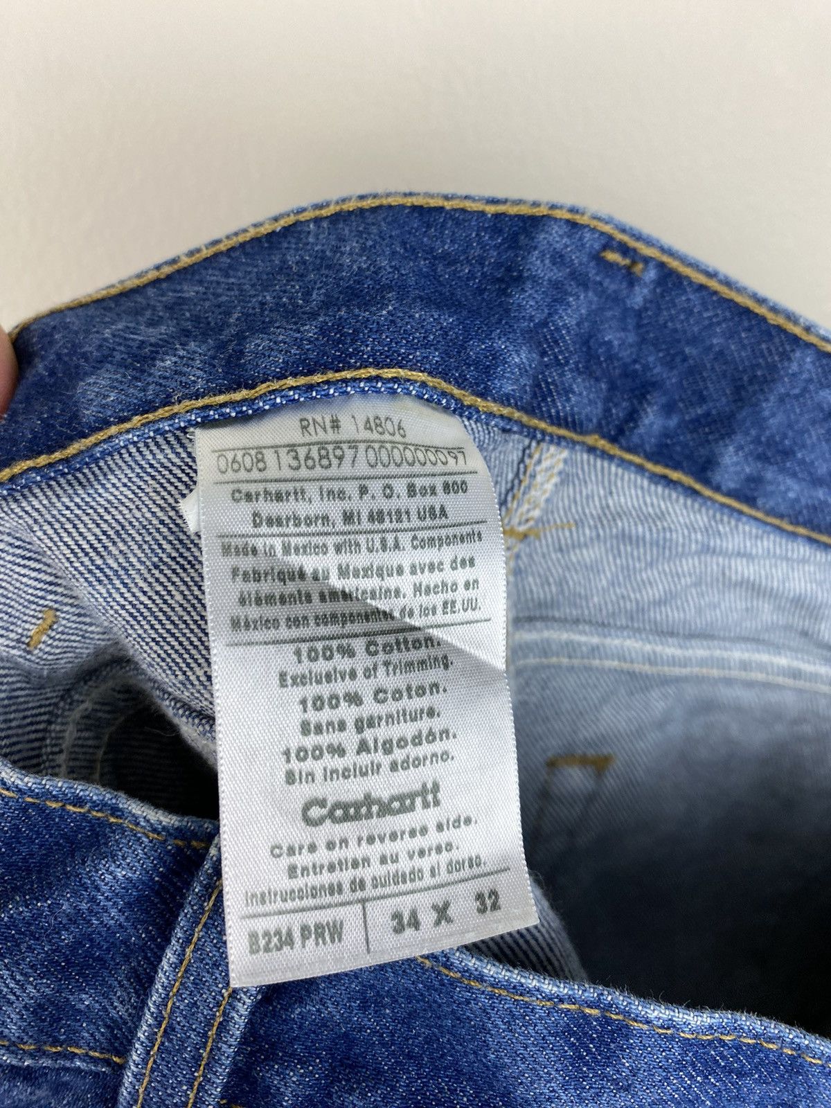 Carhartt × Vintage Vintage Carhartt Carpenter Blue Denim Jeans 6 Pocket Size US 34 / EU 50 - 5 Thumbnail